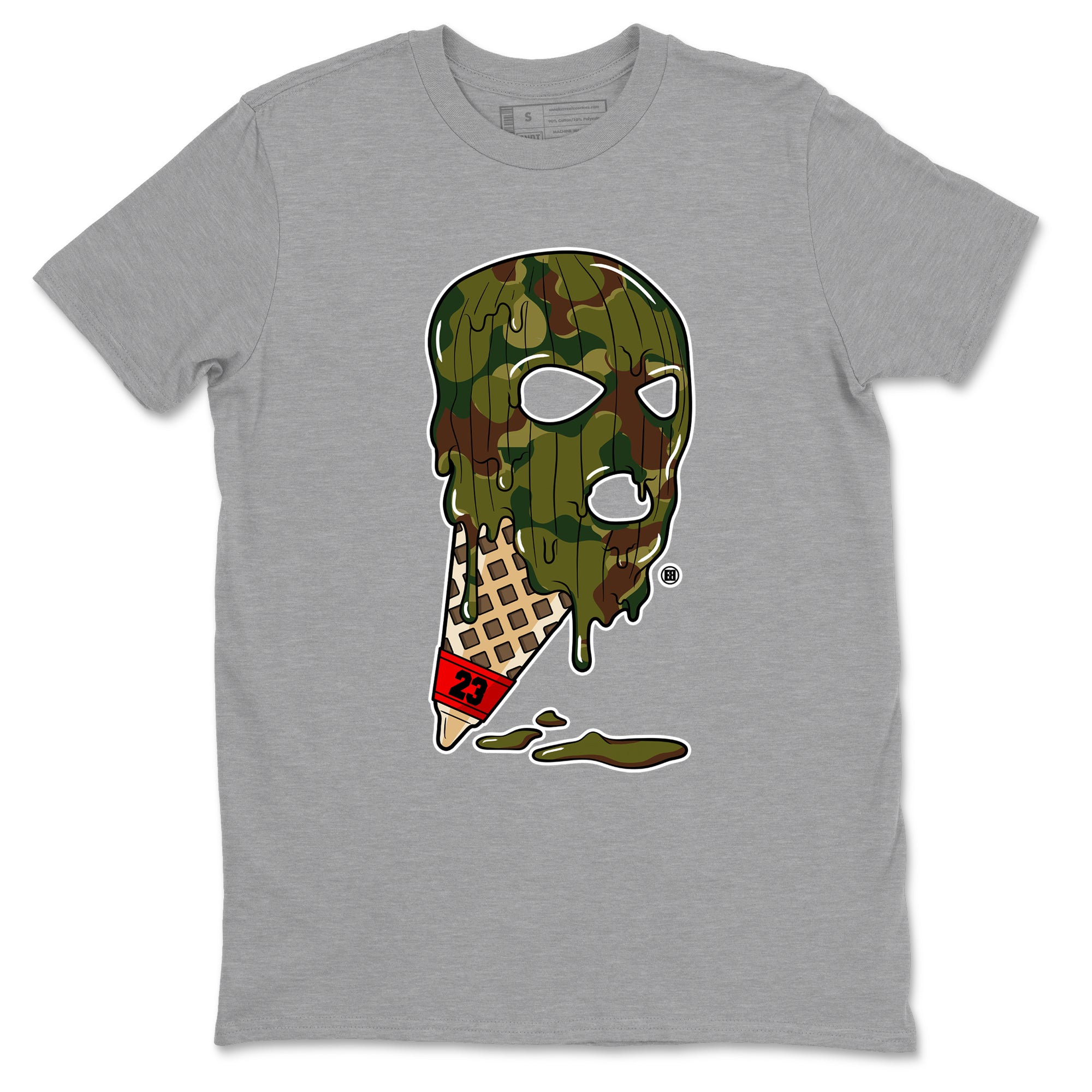 Air Max 90 Reverse Camo shirts to match jordans Ice Cream Mask sneaker match tees Air Max 90 Reverse Duck Camo match shoes to clothes Drip Gear Zone unisex cotton Heather Grey 2 shirts