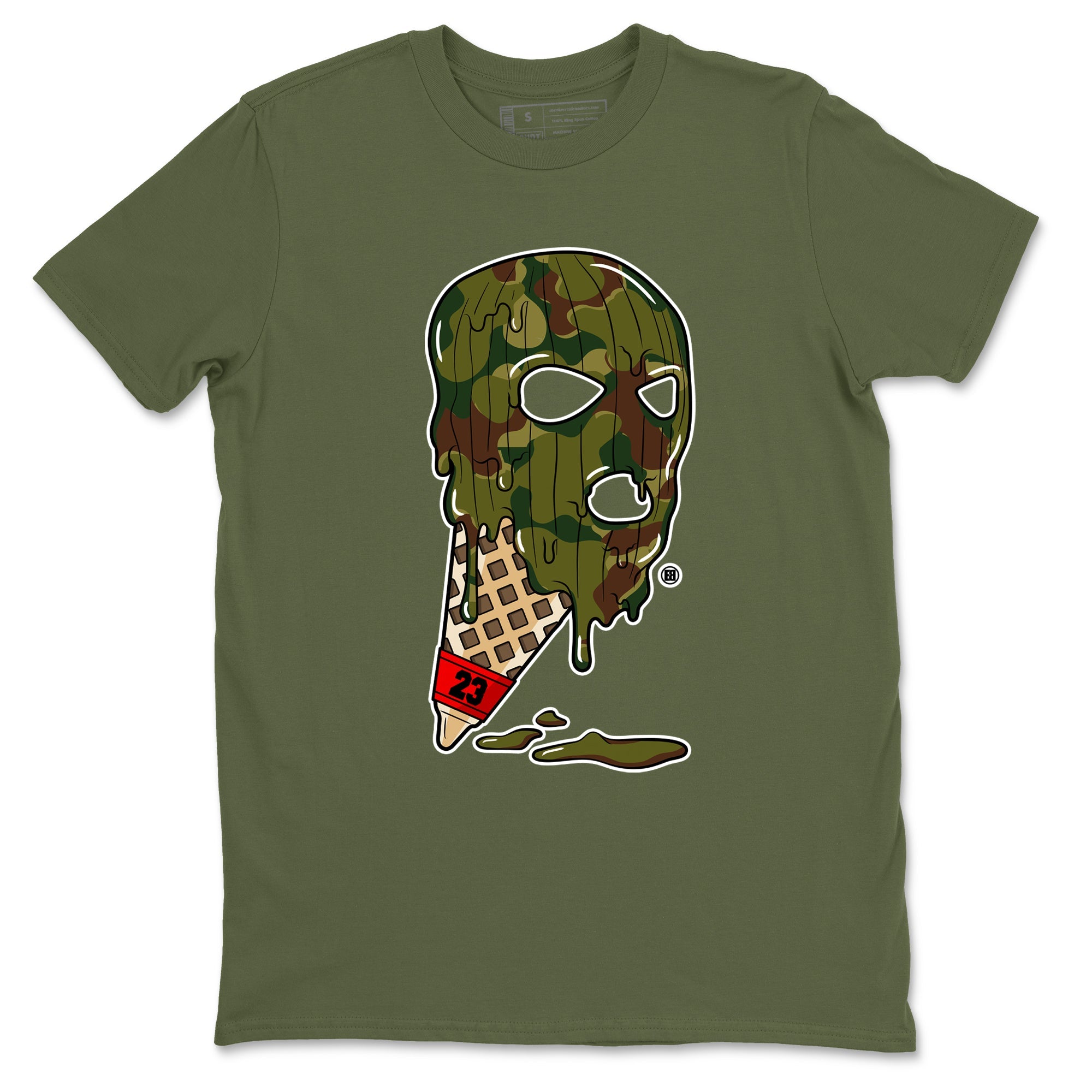 Air Max 90 Reverse Camo shirts to match jordans Ice Cream Mask sneaker match tees Air Max 90 Reverse Duck Camo match shoes to clothes Drip Gear Zone unisex cotton Military Green 2 shirts