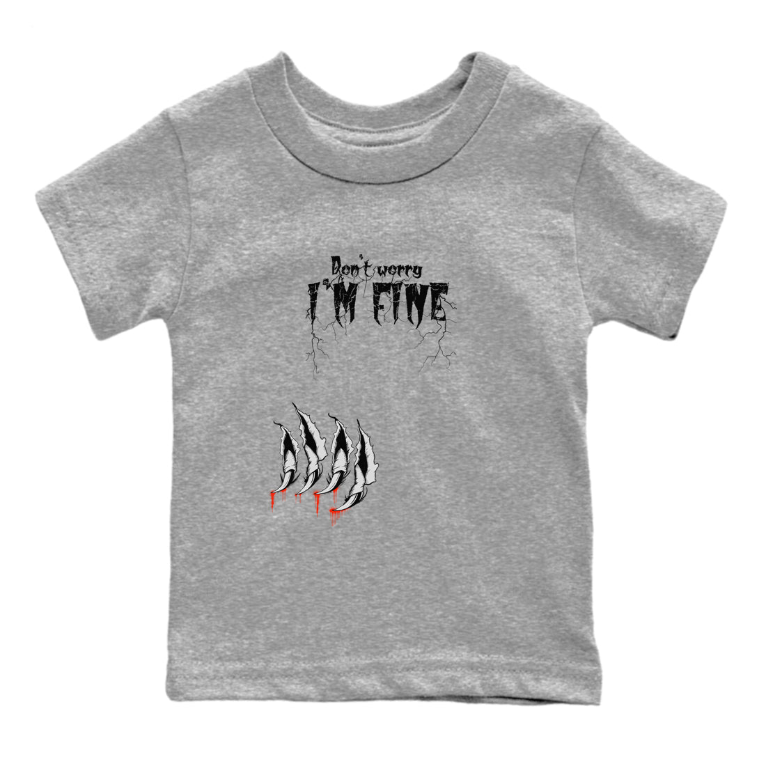 Foams One Jin shirts to match jordans I'm Fine sneaker match tees Air Foamposite One Jin match shoes to clothes Drip Gear Zone Youth Baby Heather Grey 2 tee