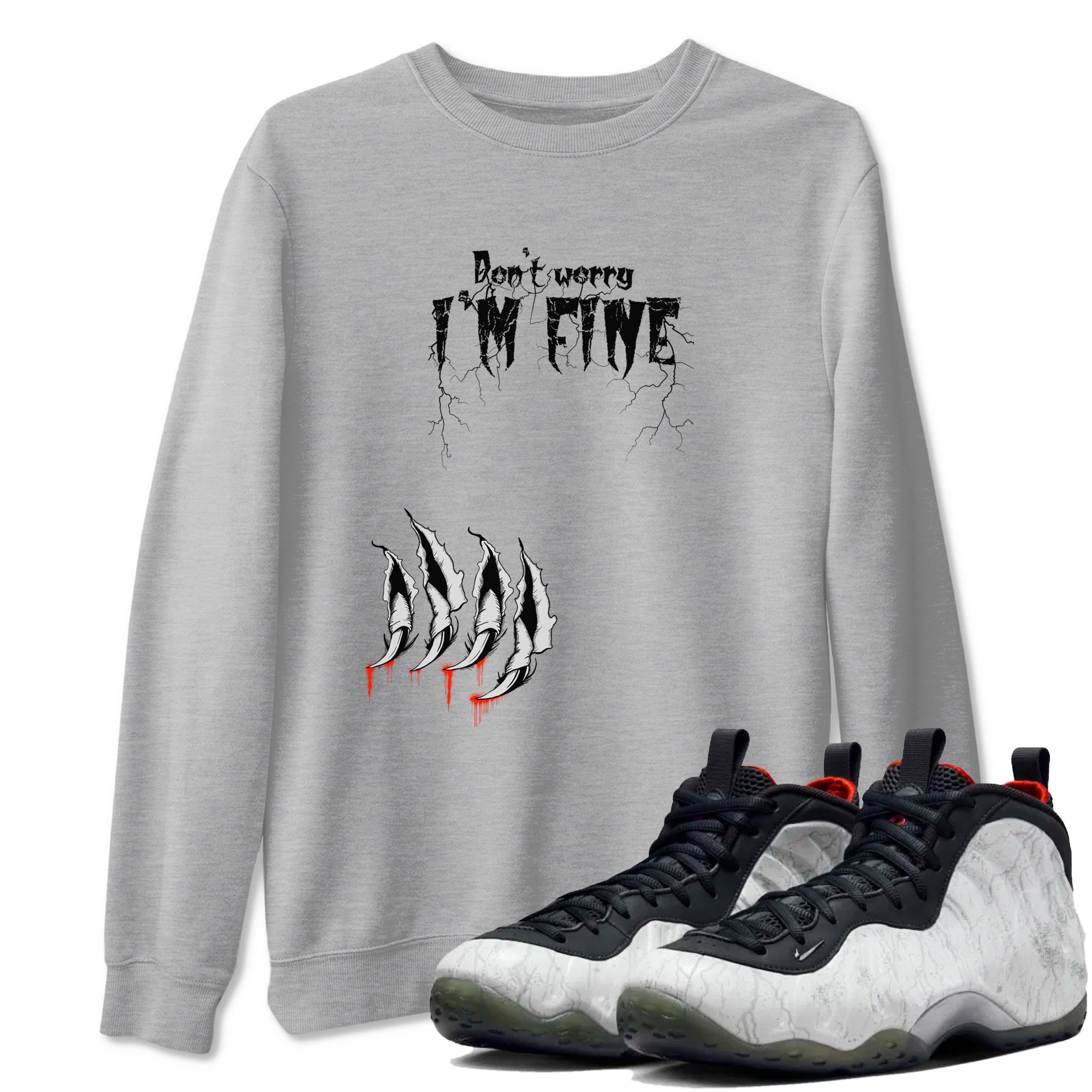Foams One Jin shirts to match jordans I'm Fine sneaker match tees Air Foamposite One Jin match shoes to clothes Drip Gear Zone unisex cotton Heather Grey 1 shirts