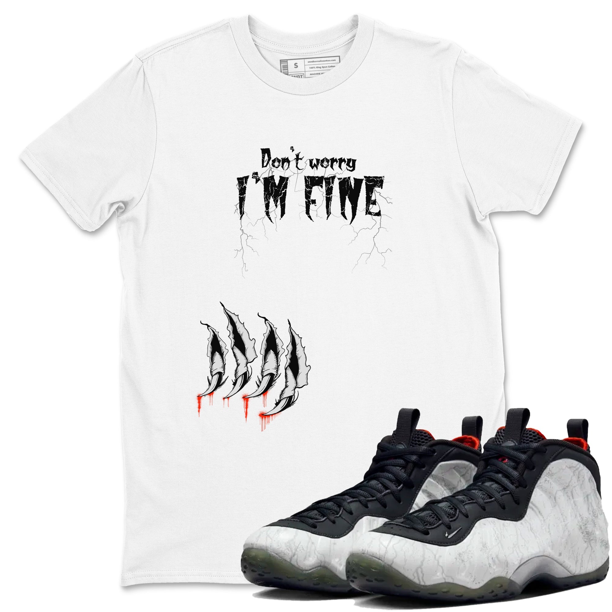 Foams One Jin shirts to match jordans I'm Fine sneaker match tees Air Foamposite One Jin match shoes to clothes Drip Gear Zone unisex cotton White 1 shirts