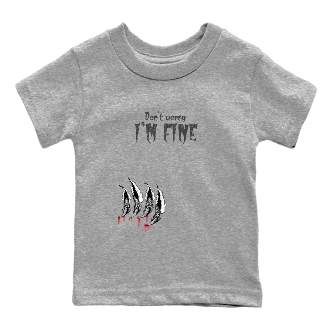 3s Cement Grey shirts to match jordans I'm Fine sneaker match tees Air Jordan 3 Cement Grey Drip Gear Zone Youth Baby Heather Grey 2 crew neck shirts