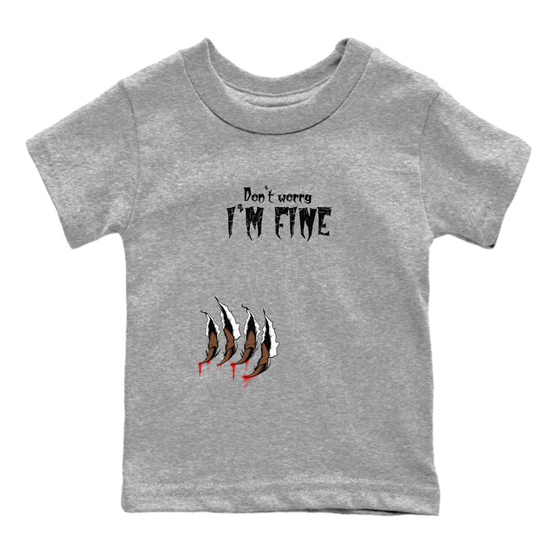 9s Olive shirts to match jordans I'm Fine sneaker match tees Air Jordan 9 Olive match shoes to clothes Drip Gear Zone Youth Baby Heather Grey 2 tee