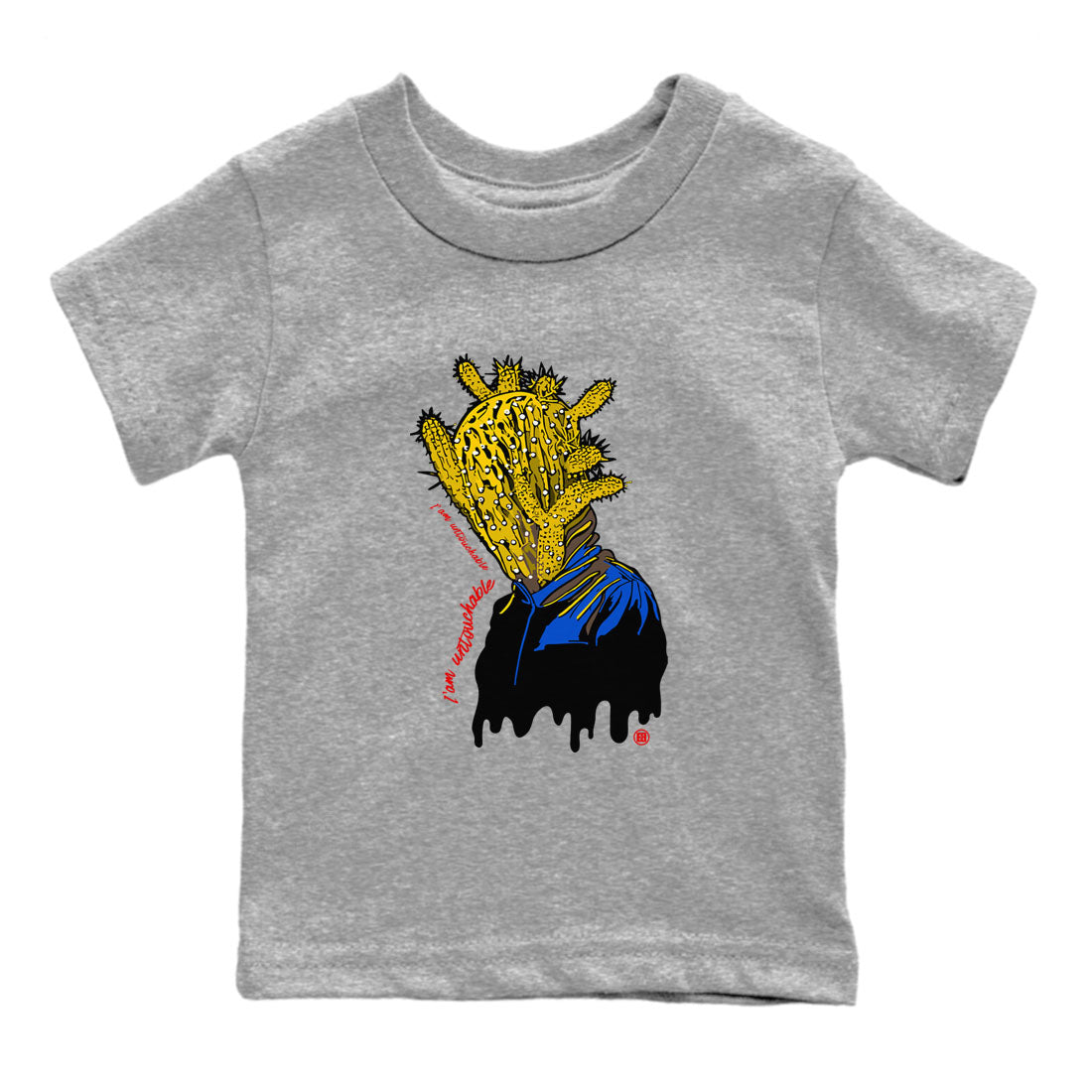 1s Travis Scott Canary shirt to match jordans I'm Untouchable sneaker tees Air Jordan 1 Travis Scott Canary Drip Gear Zone baby toddler Heather Grey 2 cotton Shirt