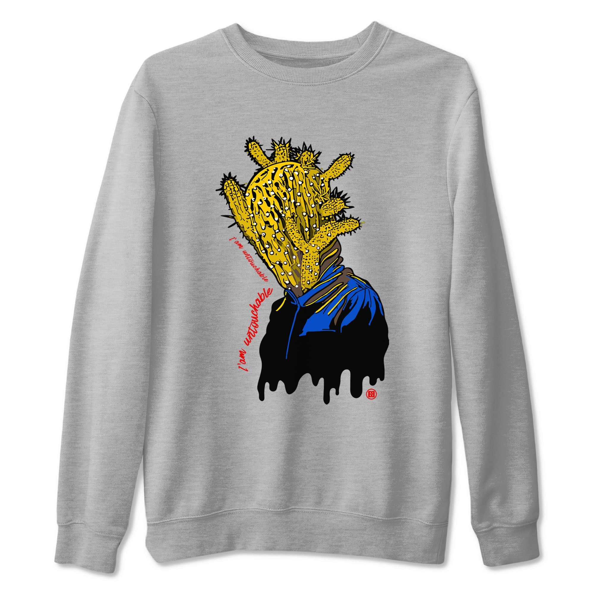 1s Travis Scott Canary shirt to match jordans I'm Untouchable sneaker tees Air Jordan 1 Travis Scott Canary Drip Gear Zone unisex cotton Heather Grey 2 crew neck shirt