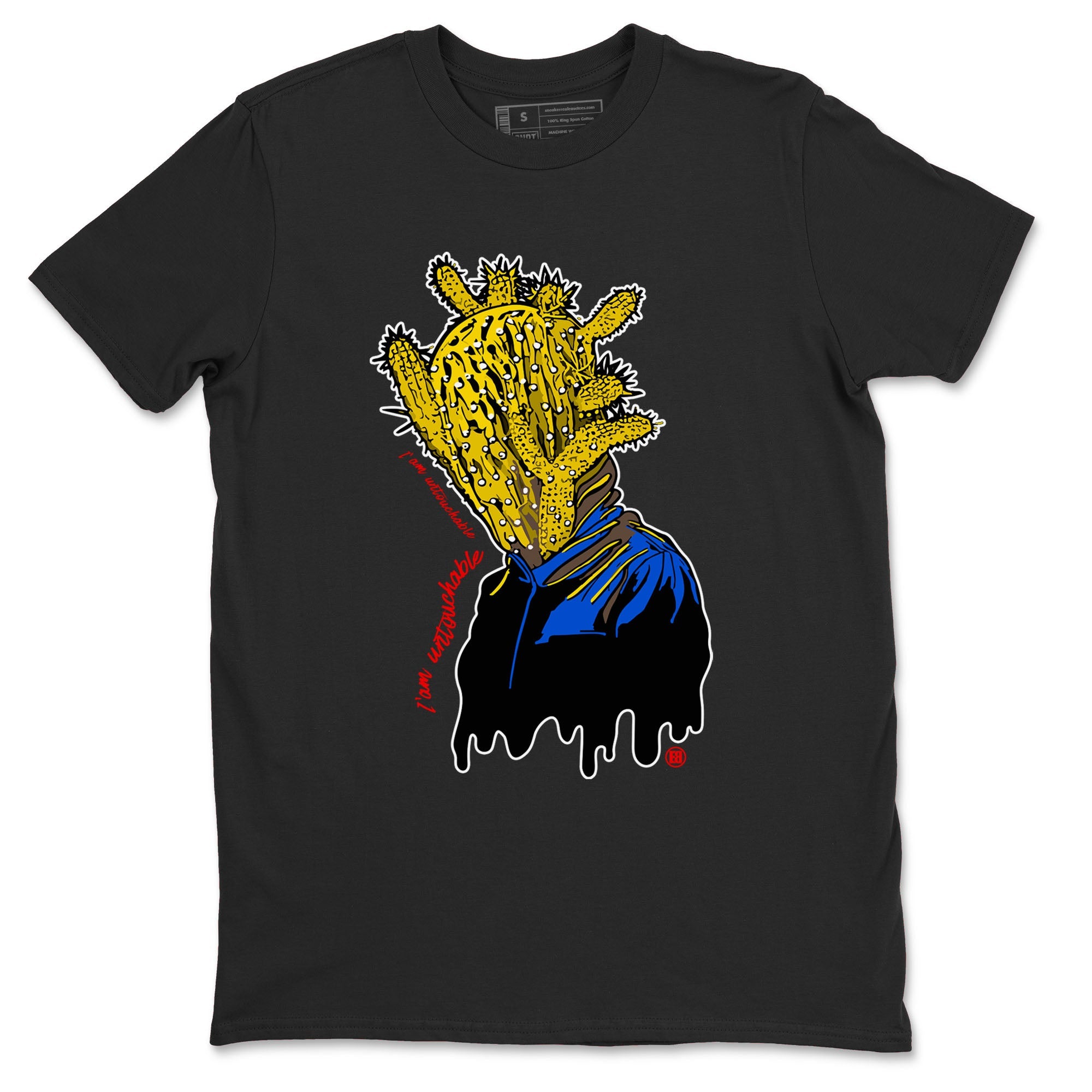 1s Travis Scott Canary shirt to match jordans I'm Untouchable sneaker tees Air Jordan 1 Travis Scott Canary Drip Gear Zone unisex cotton Black 2 crew neck shirt