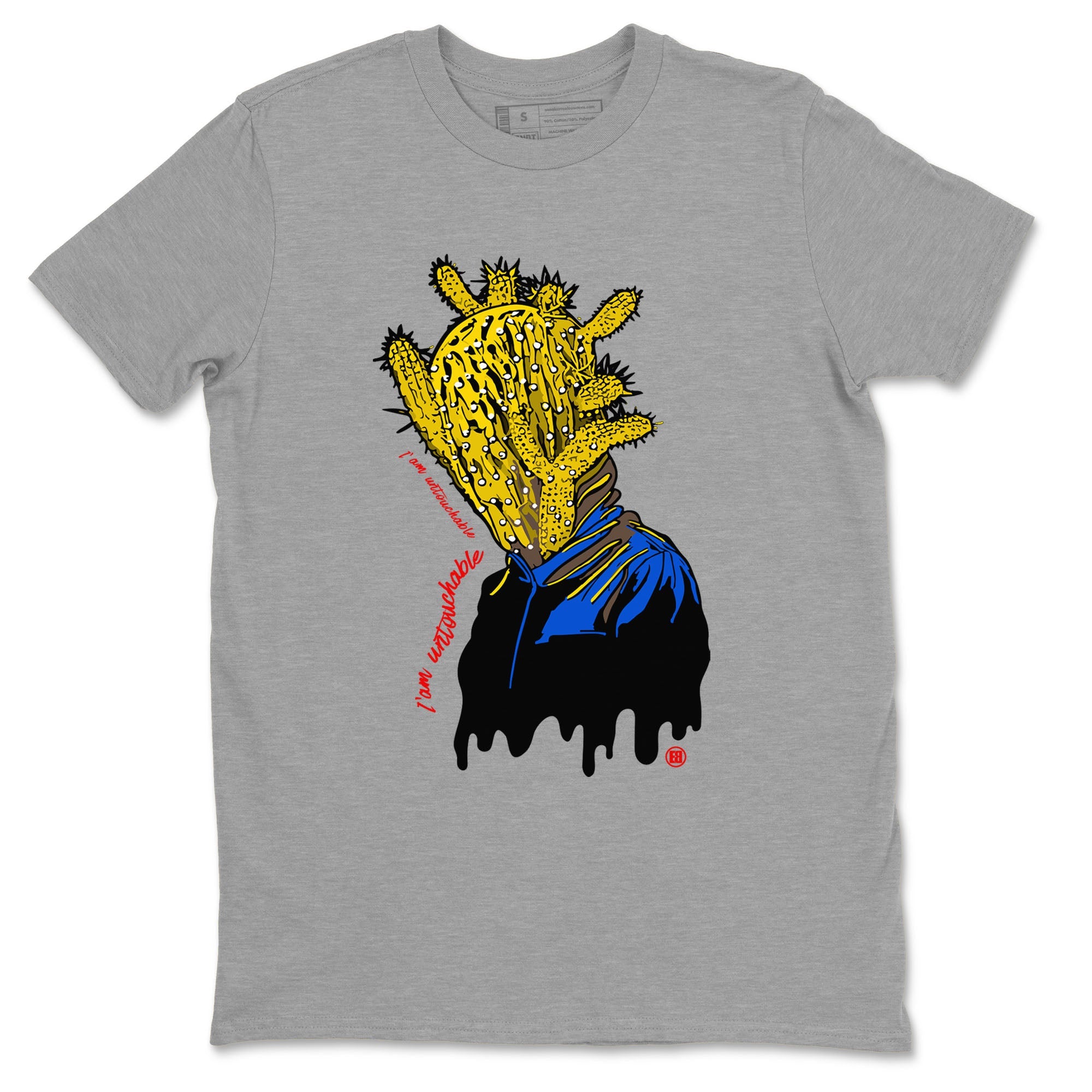 1s Travis Scott Canary shirt to match jordans I'm Untouchable sneaker tees Air Jordan 1 Travis Scott Canary Drip Gear Zone unisex cotton Heather Grey 2 crew neck shirt