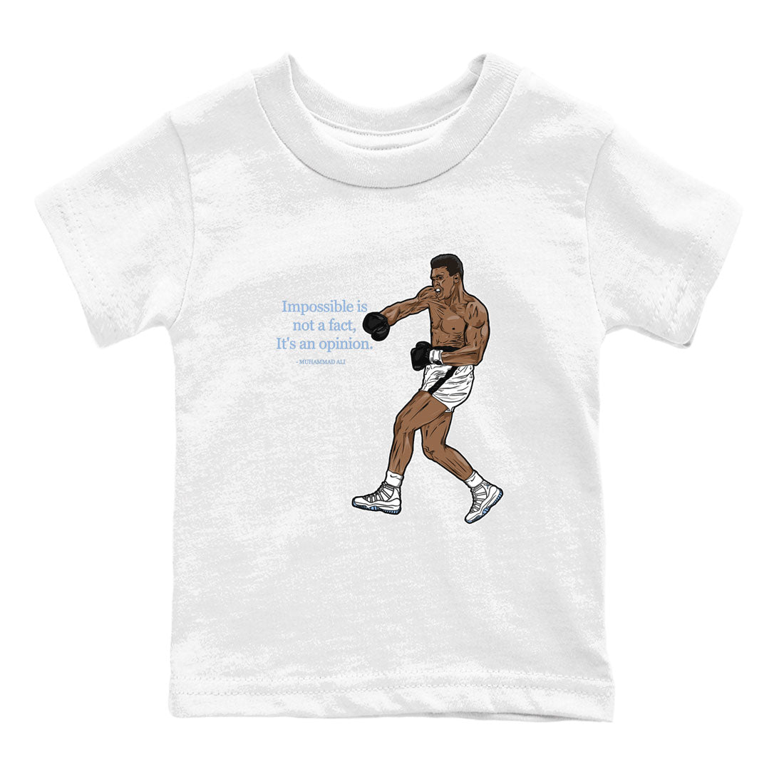 11s Columbia shirts to match jordans impossible is not a fact it's an opinion sneaker match tees Air Jordan 11 Columbia Drip Gear Zone streetwear brand Baby and Youth White 2 cotton tee