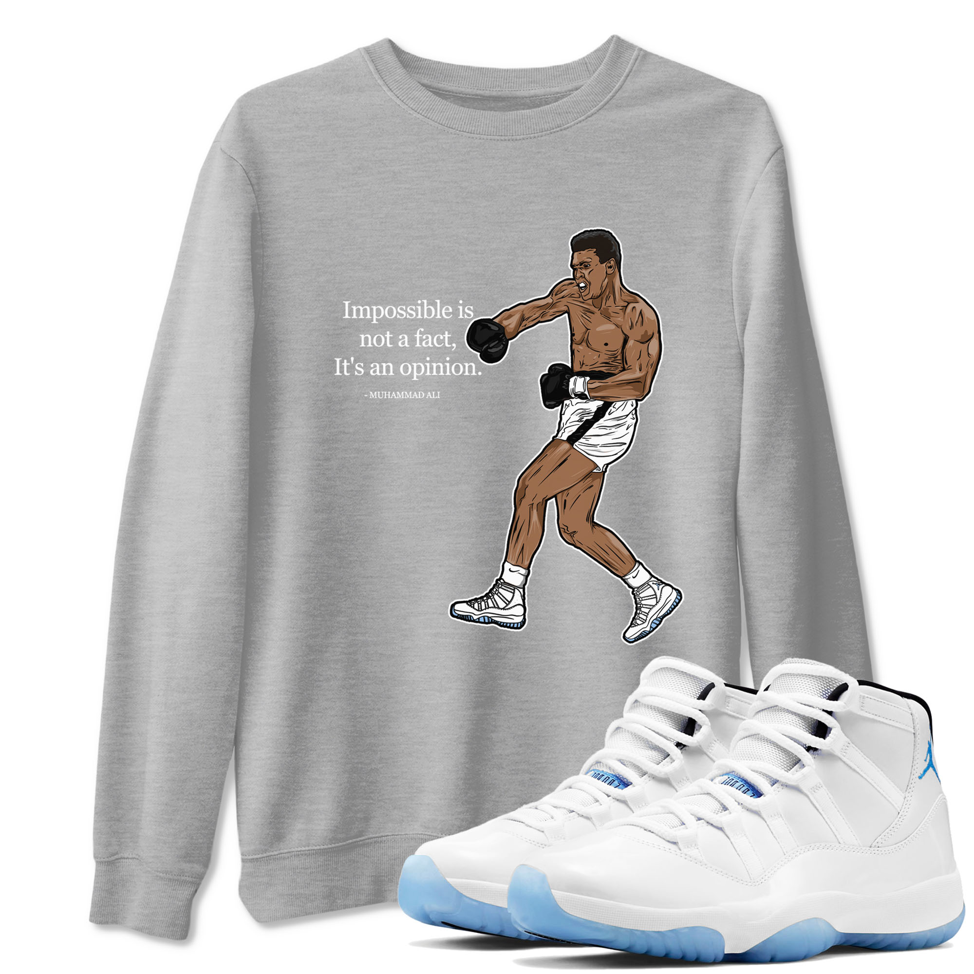 11s Columbia shirts to match jordans impossible is not a fact it's an opinion sneaker match tees Air Jordan 11 Columbia Drip Gear Zone streetwear brand Heather Grey 1 unisex cotton tee
