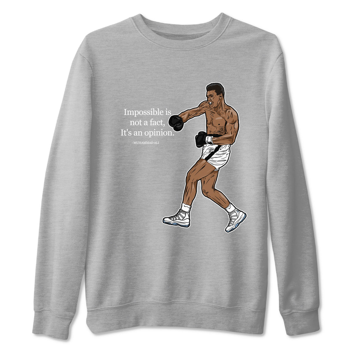 11s Columbia shirts to match jordans impossible is not a fact it's an opinion sneaker match tees Air Jordan 11 Columbia Drip Gear Zone streetwear brand Heather Grey 2 unisex cotton tee