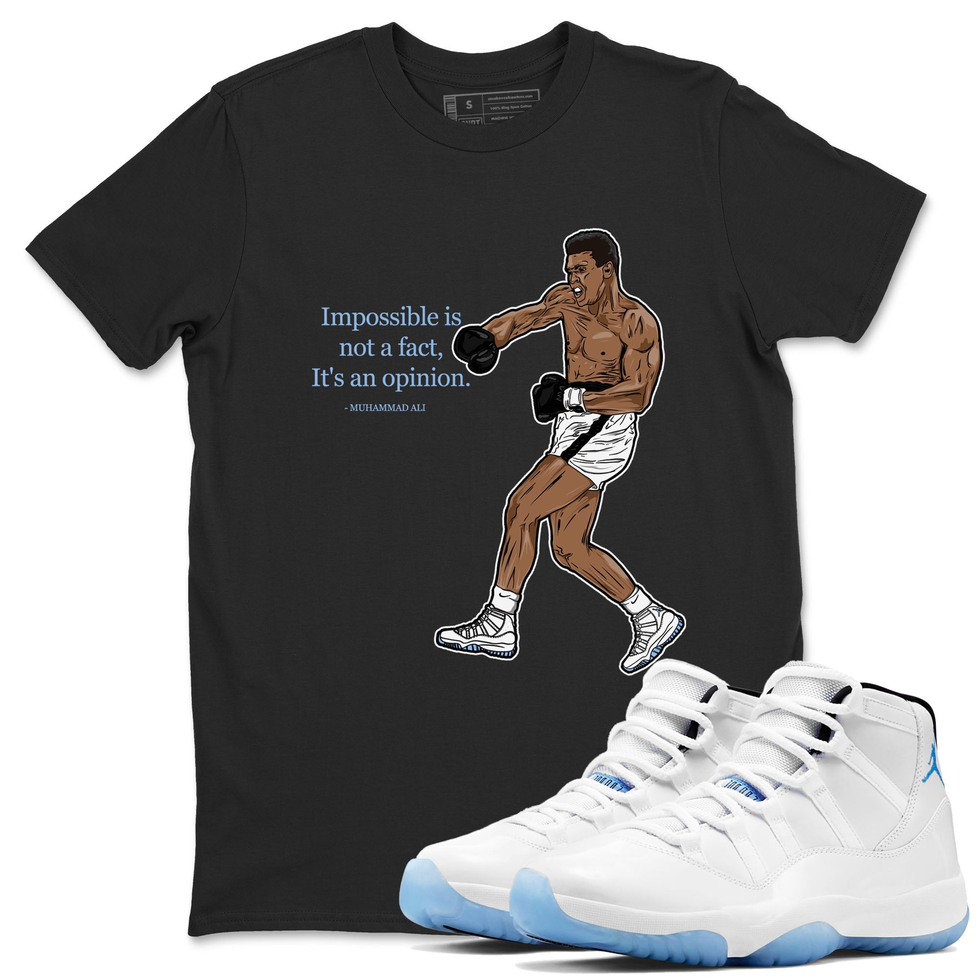 11s Columbia shirts to match jordans impossible is not a fact it's an opinion sneaker match tees Air Jordan 11 Columbia Drip Gear Zone streetwear brand Black 1 unisex cotton tee