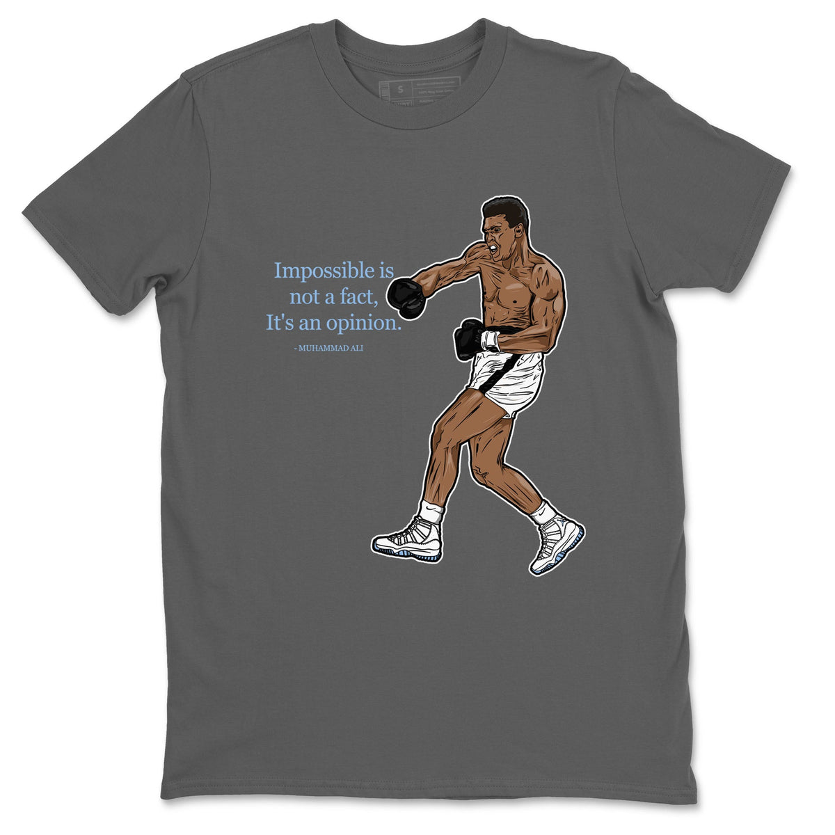 11s Columbia shirts to match jordans impossible is not a fact it's an opinion sneaker match tees Air Jordan 11 Columbia Drip Gear Zone streetwear brand Cool Grey 2 unisex cotton tee