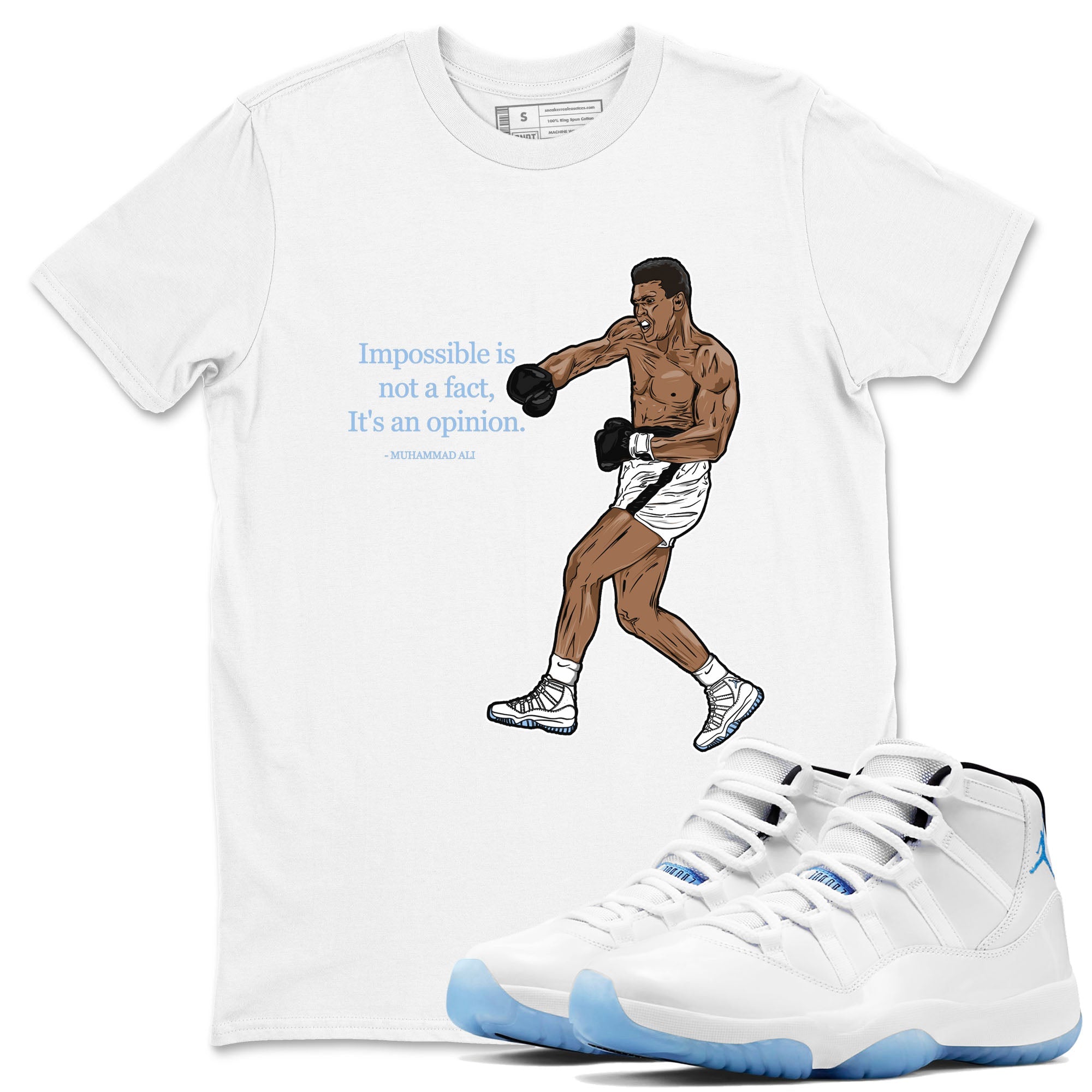 11s Columbia shirts to match jordans impossible is not a fact it's an opinion sneaker match tees Air Jordan 11 Columbia Drip Gear Zone streetwear brand White 1 unisex cotton tee