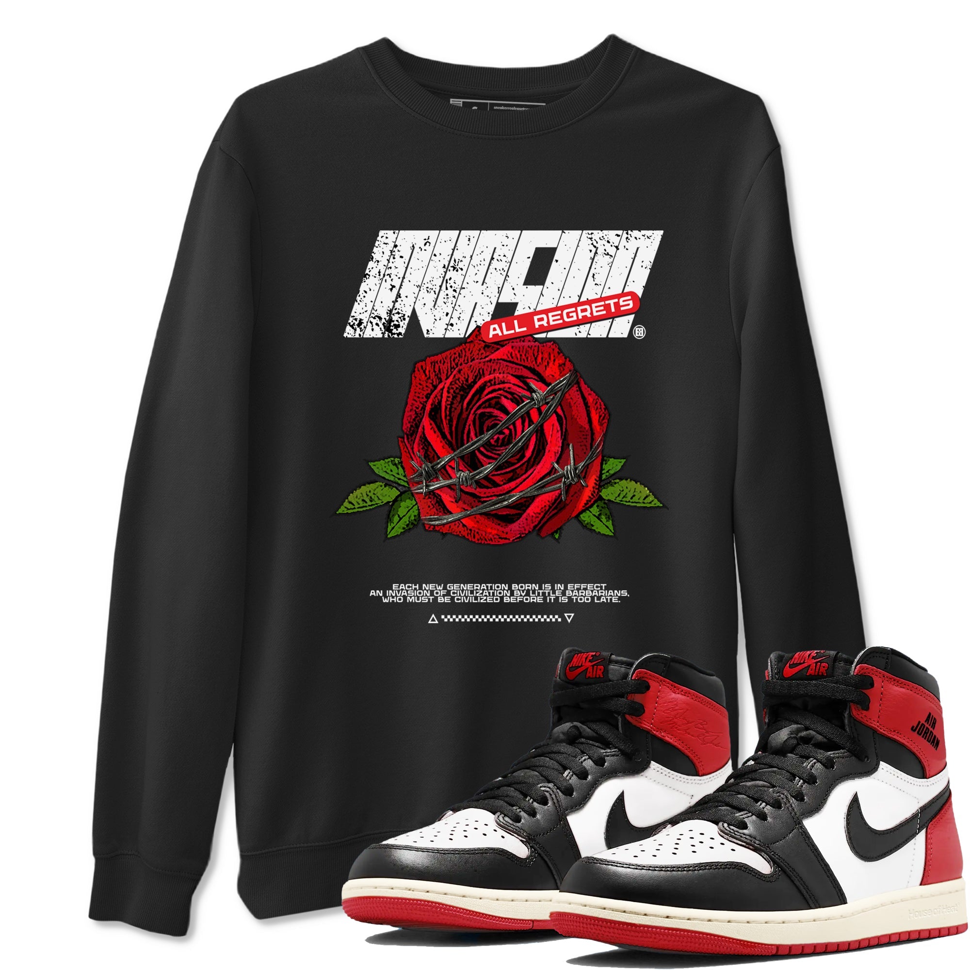Air Jordan 1 High OG Black Toe Reimagined shirts to match jordans Invasions sneaker match tees 1s Black Toe Reimagined Sneaker Shirts Drip Gear Zone streetwear brand Black 1 unisex cotton tee