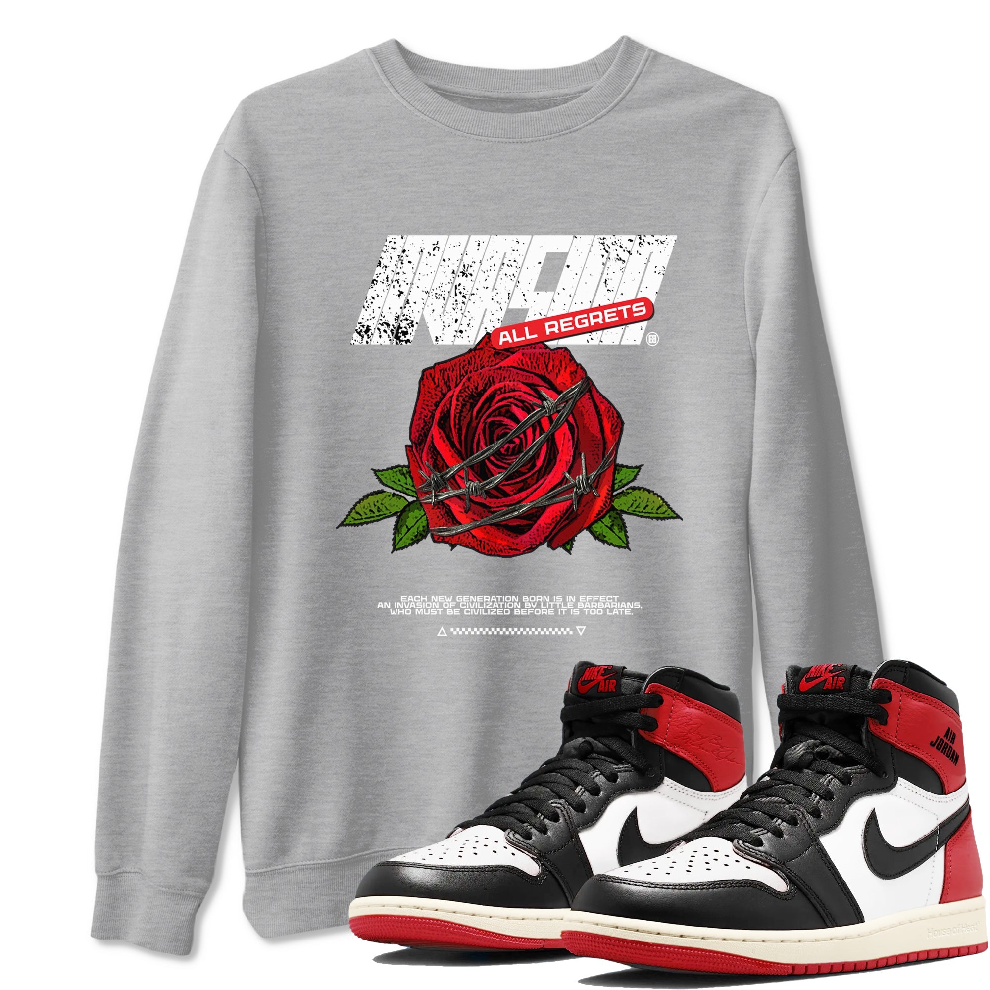 Air Jordan 1 High OG Black Toe Reimagined shirts to match jordans Invasions sneaker match tees 1s Black Toe Reimagined Sneaker Shirts Drip Gear Zone streetwear brand Heather Grey 1 unisex cotton tee