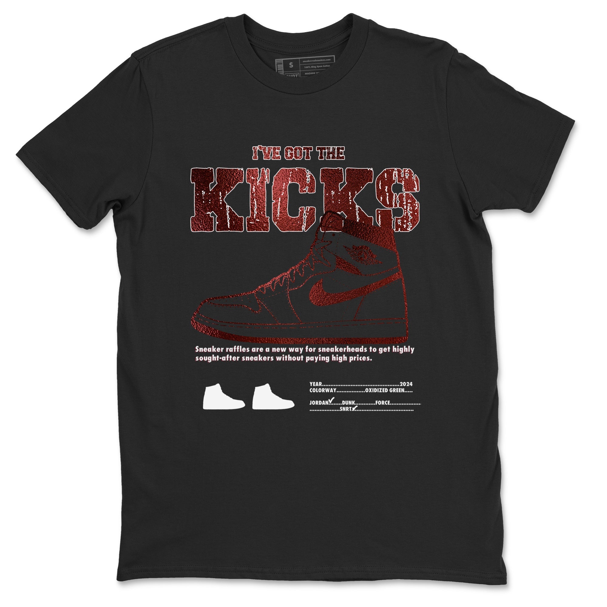 1s Metallic Burgundy shirts to match jordans I've Got The Kicks sneaker match tees Air Jordan 1 Metallic Burgundy Drip Gear Zone streetwear brand Black 2 unisex cotton tee