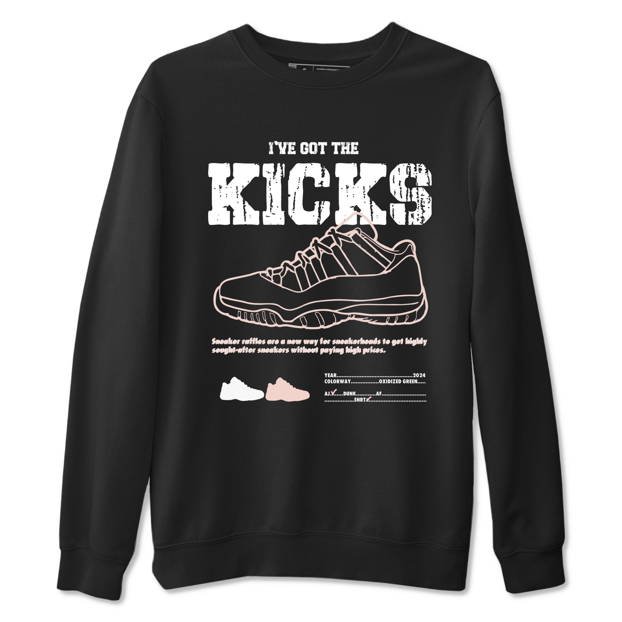 11s Legend Pink shirts to match jordans I've Got The Kicks sneaker match tees Air Jordan 11 Legend Pink Drip Gear Zone streetwear brand Black 2 unisex cotton tee