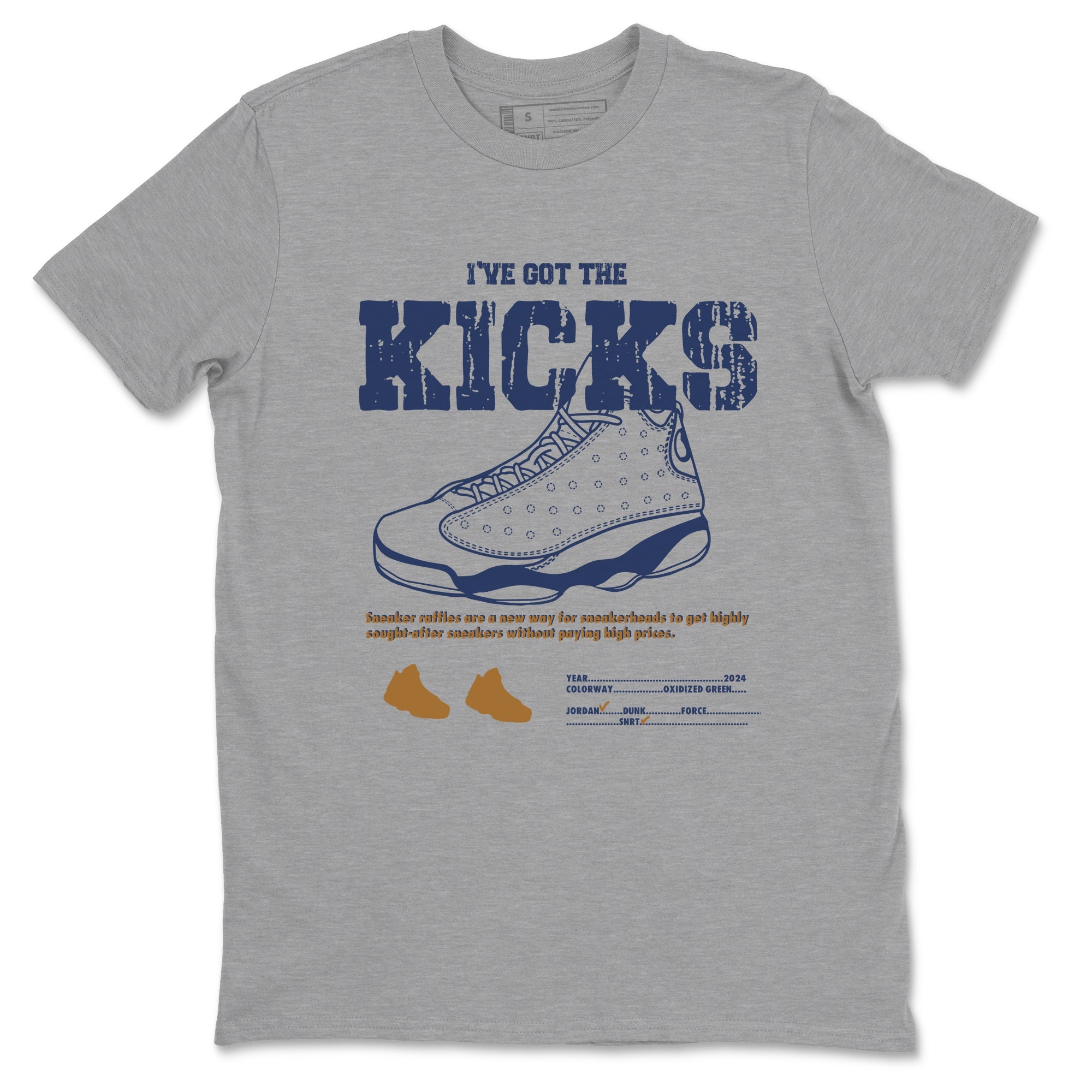 13s Midnight Navy shirts to match jordans I've Got The Kicks sneaker match tees Air Jordan 13 Midnight Navy match shoes to clothes Drip Gear Zone unisex cotton Heather Grey 2 shirts