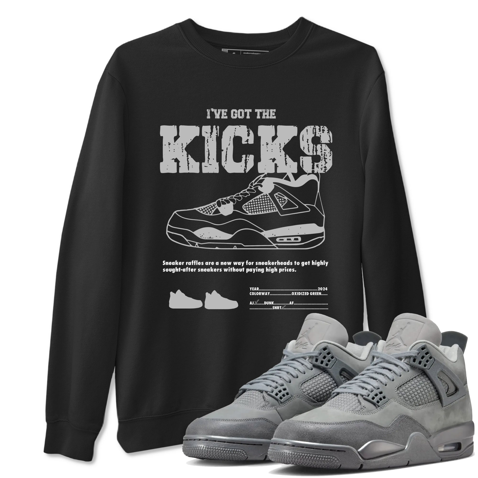 4s Wet Cement shirts to match jordans I've Got The Kicks sneaker match tees Air Jordan 4 SE Wet Cement Drip Gear Zone unisex cotton Black 1 crew neck shirts