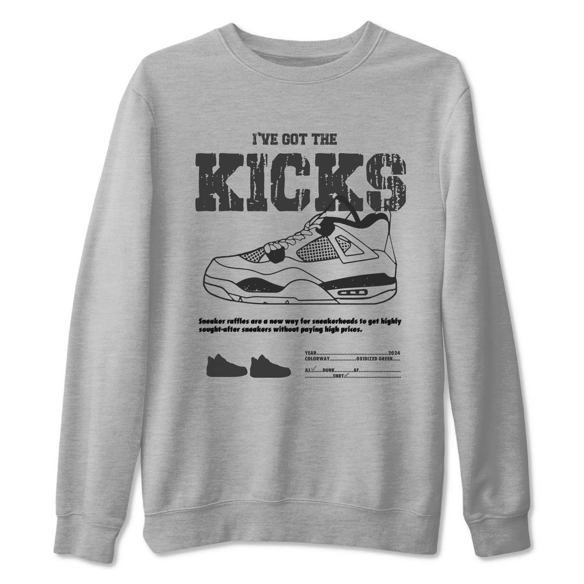 4s Wet Cement shirts to match jordans I've Got The Kicks sneaker match tees Air Jordan 4 SE Wet Cement Drip Gear Zone unisex cotton Heather Grey 2 crew neck shirts