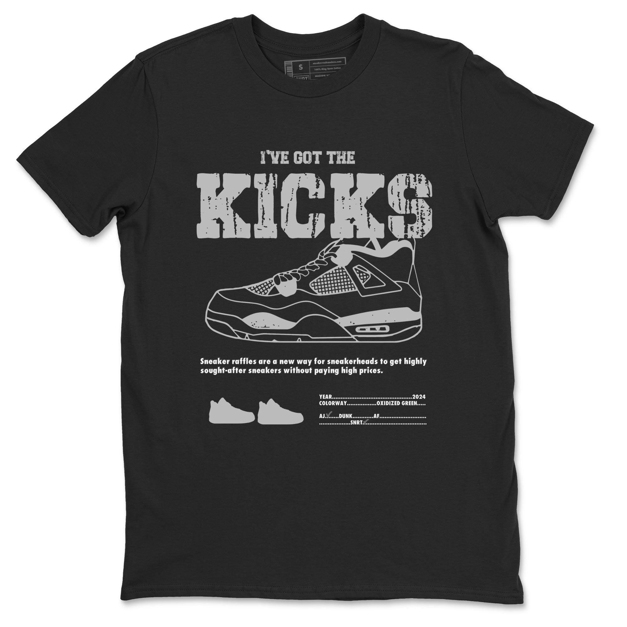 4s Wet Cement shirts to match jordans I've Got The Kicks sneaker match tees Air Jordan 4 SE Wet Cement Drip Gear Zone unisex cotton Black 2 crew neck shirts