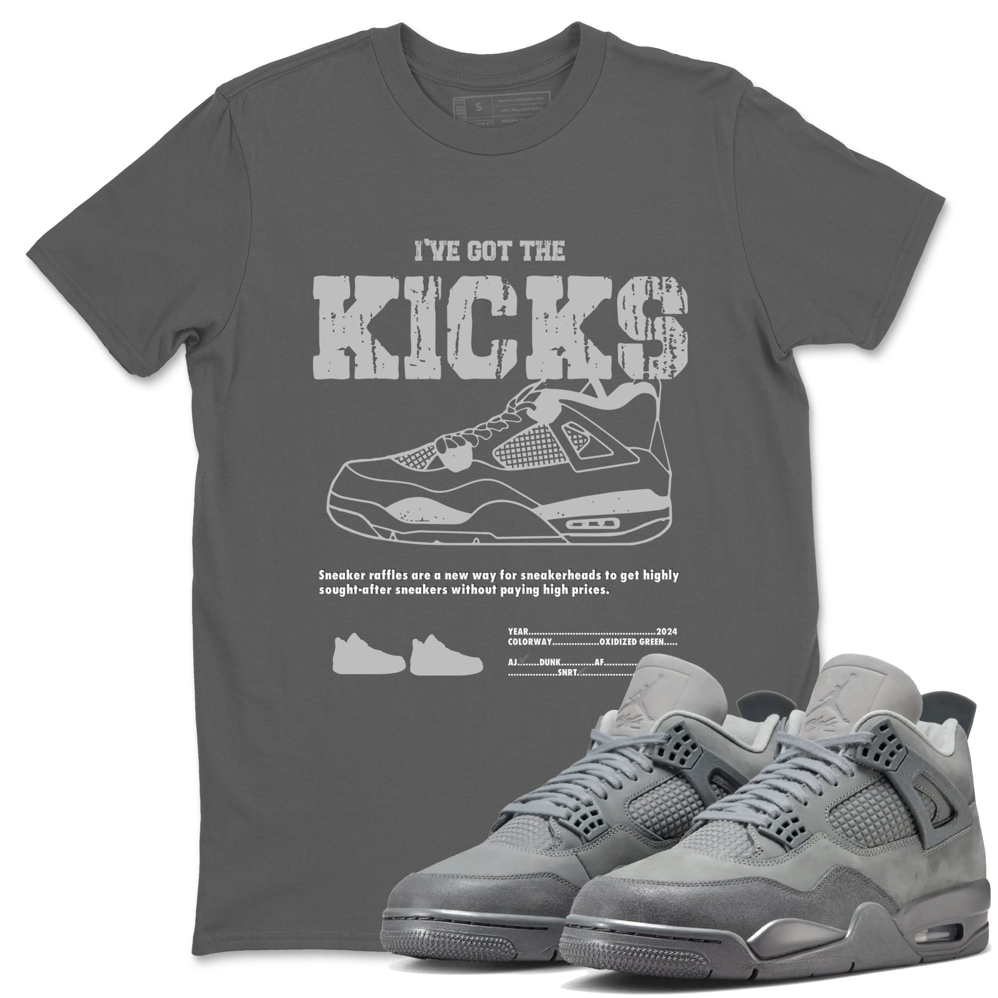 4s Wet Cement shirts to match jordans I've Got The Kicks sneaker match tees Air Jordan 4 SE Wet Cement Drip Gear Zone unisex cotton Cool Grey 1 crew neck shirts