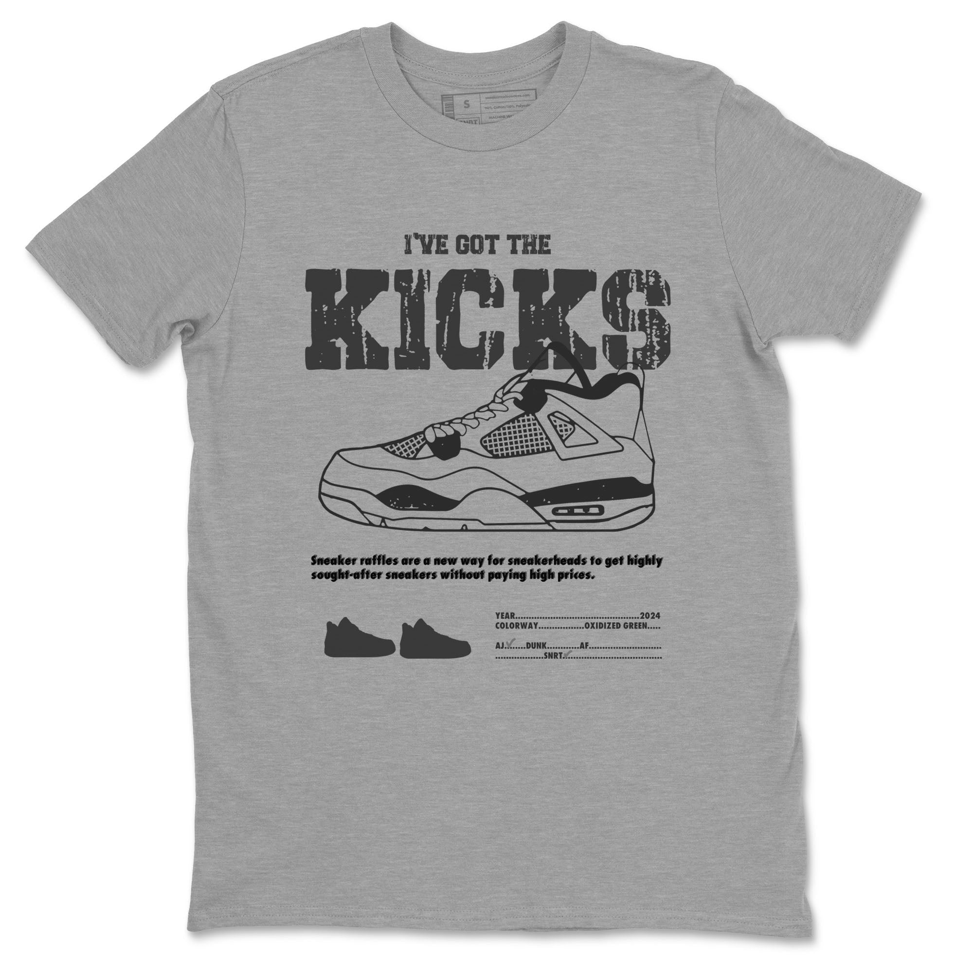 4s Wet Cement shirts to match jordans I've Got The Kicks sneaker match tees Air Jordan 4 SE Wet Cement Drip Gear Zone unisex cotton Heather Grey 2 crew neck shirts