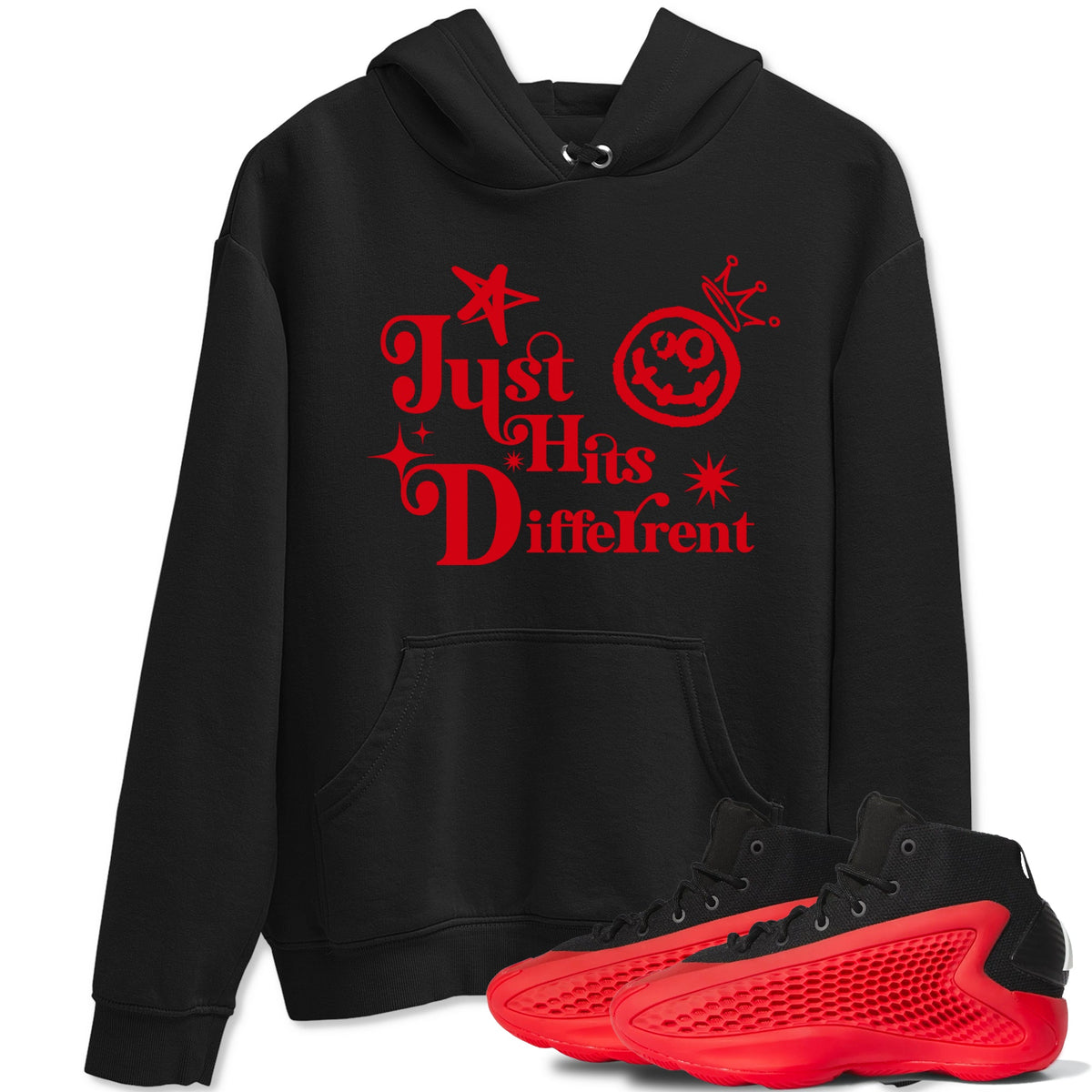 AE 1 Bred shirts to match jordans Just Hits Different sneaker match tees AE 1 Bred match shoes to clothes Drip Gear Zone unisex cotton Black 1 shirts