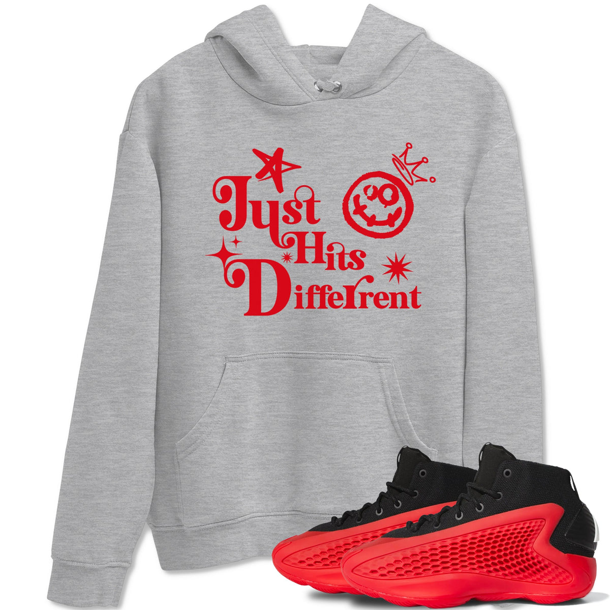 AE 1 Bred shirts to match jordans Just Hits Different sneaker match tees AE 1 Bred match shoes to clothes Drip Gear Zone unisex cotton Heather Grey 1 shirts