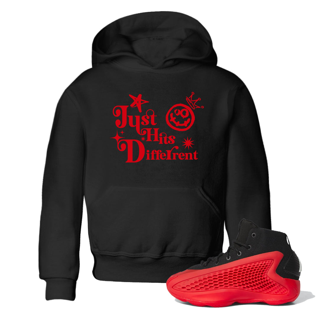AE 1 Bred shirts to match jordans Just Hits Different sneaker match tees AE 1 Bred match shoes to clothes Drip Gear Zone Youth Baby Black 1 tee