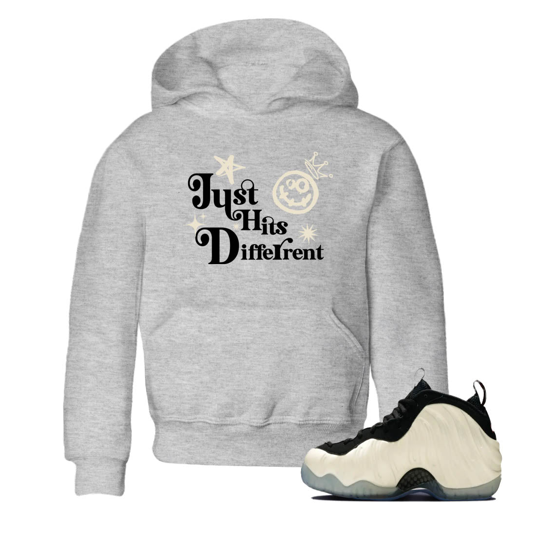 Sneaker Threads  Sneaker Tees To Match Air Foamposite One Pearl  Just Hits Different Youth Graphic Tee Heather Grey 1. Perfect for Jordan releases 2025 colorways.