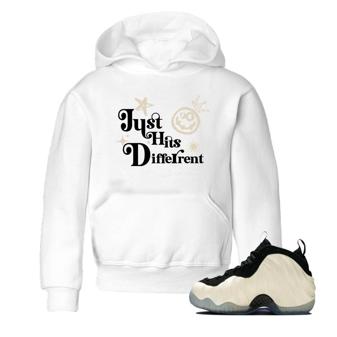 Sneaker Threads  Sneaker Tees To Match Air Foamposite One Pearl  Just Hits Different Youth Graphic Tee White 1. Perfect for Jordan releases 2025 colorways.