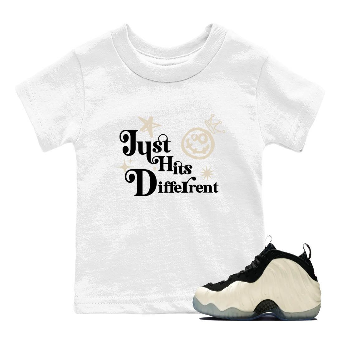 Sneaker Threads  Sneaker Tees To Match Air Foamposite One Pearl  Just Hits Different Youth Graphic Tee White 1. Perfect for Jordan releases 2025 colorways.