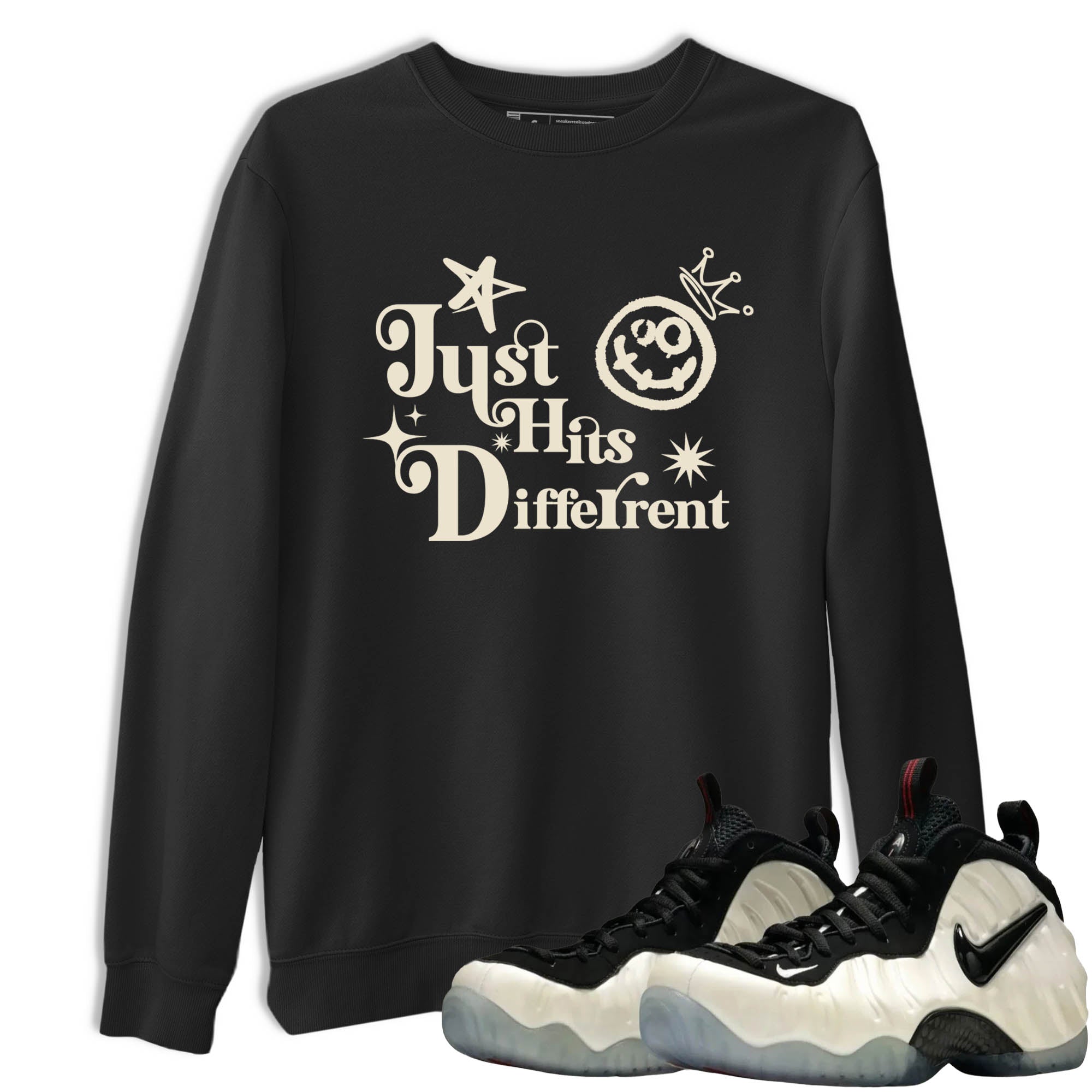 Sneaker Threads  Sneaker Tees To Match Air Foamposite One Pearl  Just Hits Different Graphic Tee Black 1. Perfect for Jordan releases 2025 colorways.