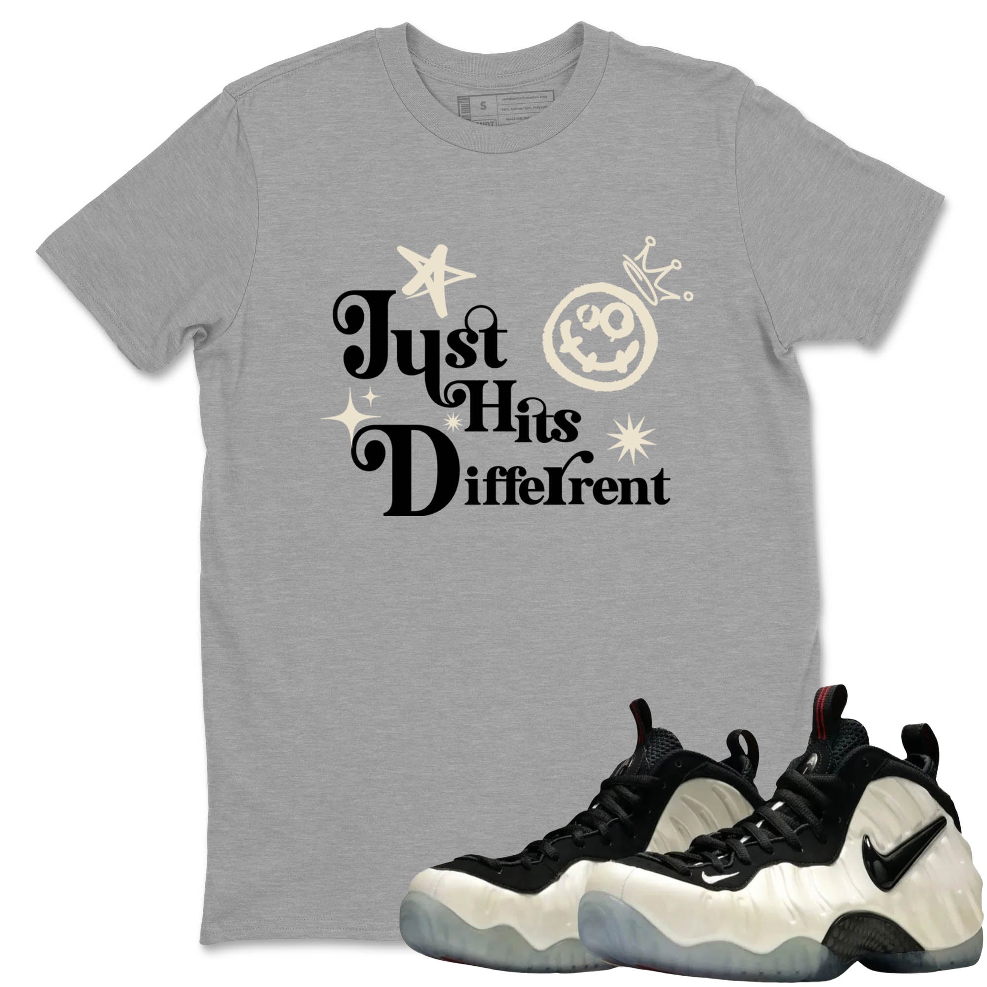 Sneaker Threads  Sneaker Tees To Match Air Foamposite One Pearl  Just Hits Different Graphic Tee Heather Grey 1. Perfect for Jordan releases 2025 colorways.