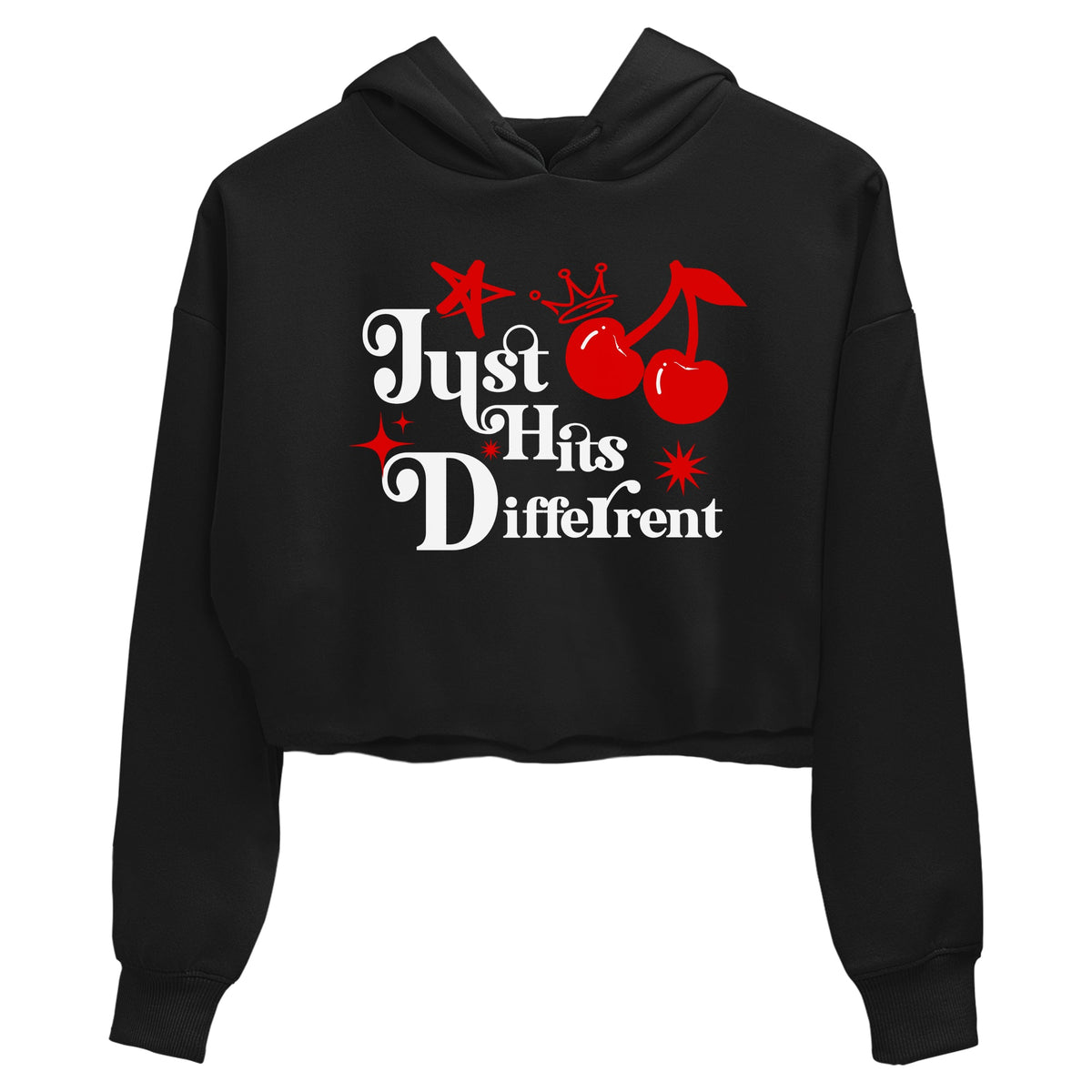 11s Cherry shirts to match jordans Just Hits Different sneaker match tees Air Jordan 11 Retro Cherry match shoes to clothes Drip Gear Zone unisex cotton Black 2 crop tee