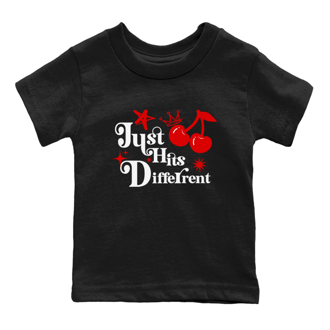 11s Cherry shirts to match jordans Just Hits Different sneaker match tees Air Jordan 11 Retro Cherry match shoes to clothes Drip Gear Zone Youth Baby Black 2 tee