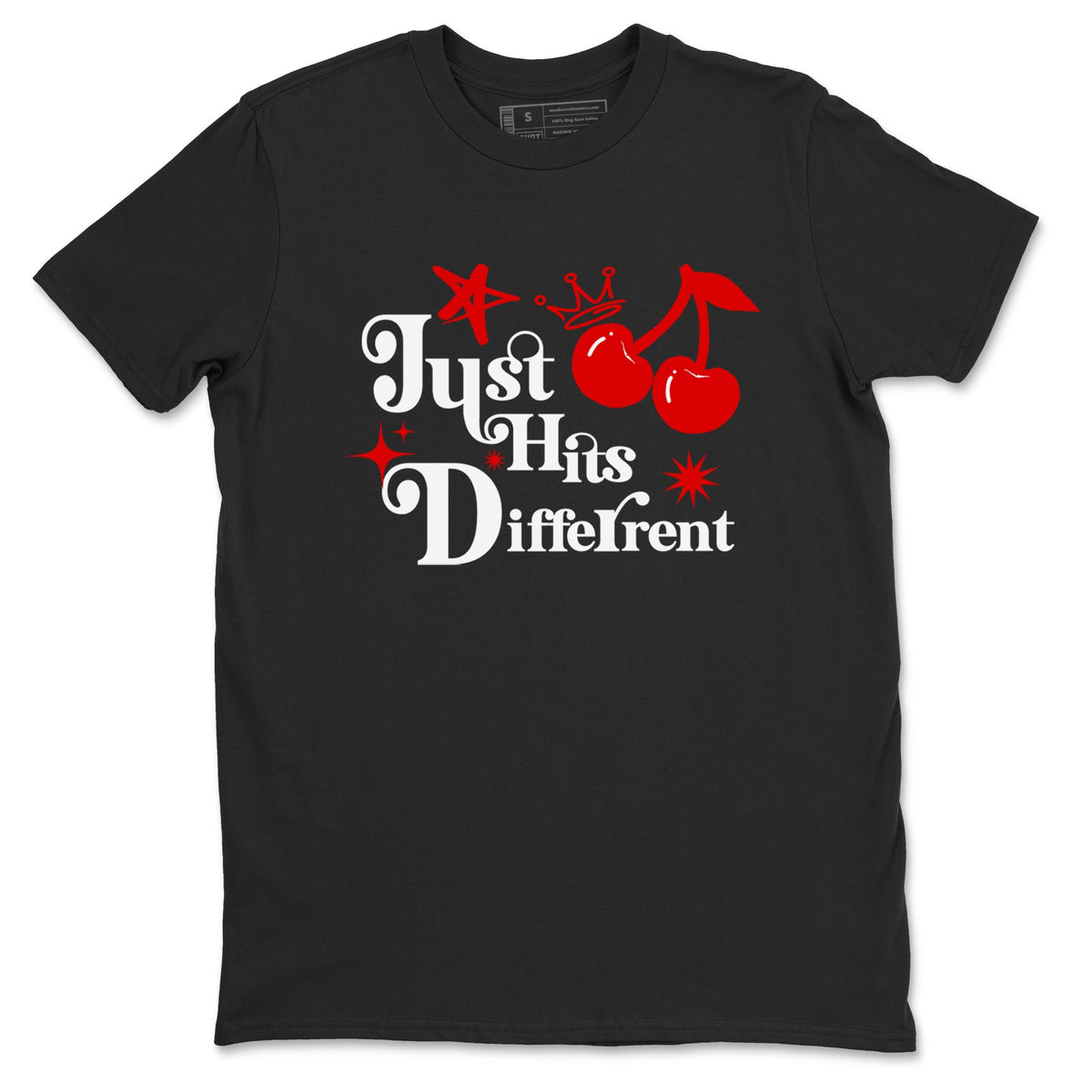 11s Cherry shirts to match jordans Just Hits Different sneaker match tees Air Jordan 11 Retro Cherry match shoes to clothes Drip Gear Zone unisex cotton Black 2 shirts
