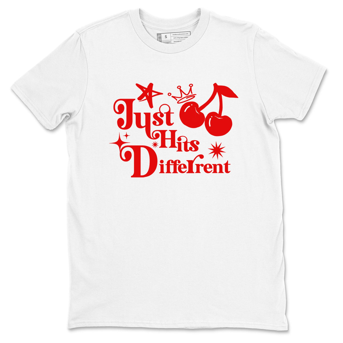 11s Cherry shirts to match jordans Just Hits Different sneaker match tees Air Jordan 11 Retro Cherry match shoes to clothes Drip Gear Zone unisex cotton White 2 shirts