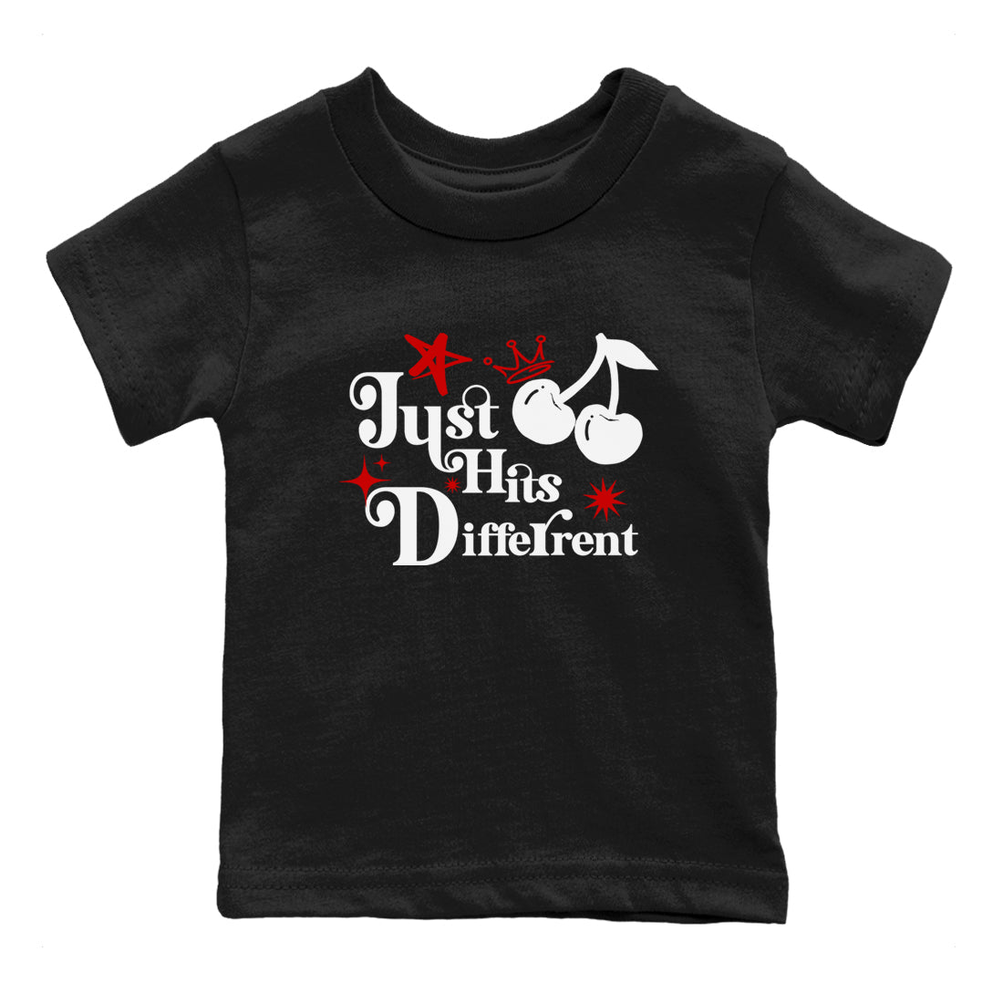 Air Jordan 14 Black Toe t shirts to match sneakers Just Hits Different sneaker match tees 14s Black Toe sneaker match tee Drip Gear Zone Youth Baby Black 2 tee