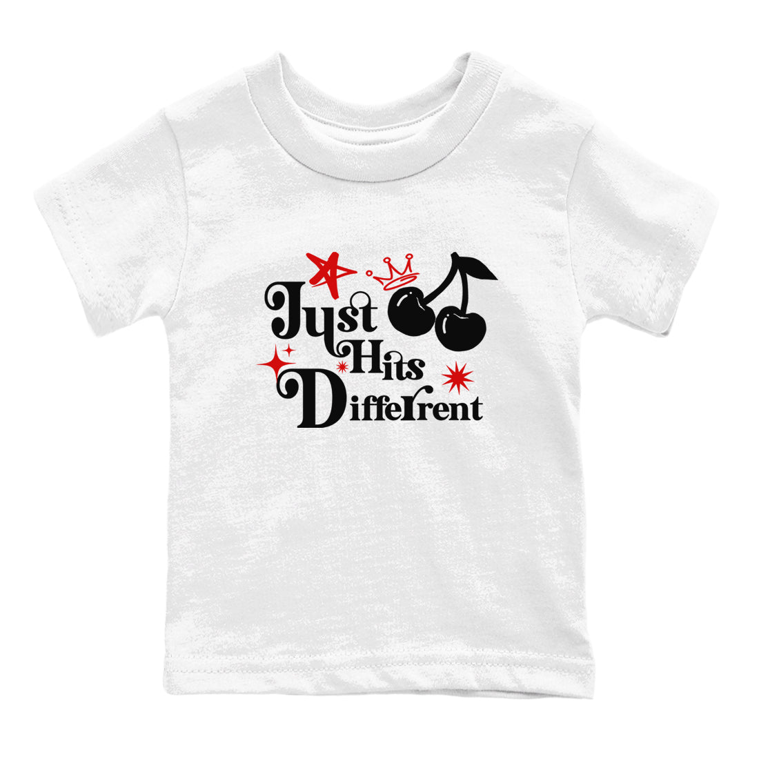 Air Jordan 14 Black Toe t shirts to match sneakers Just Hits Different sneaker match tees 14s Black Toe sneaker match tee Drip Gear Zone Youth Baby White 2 tee