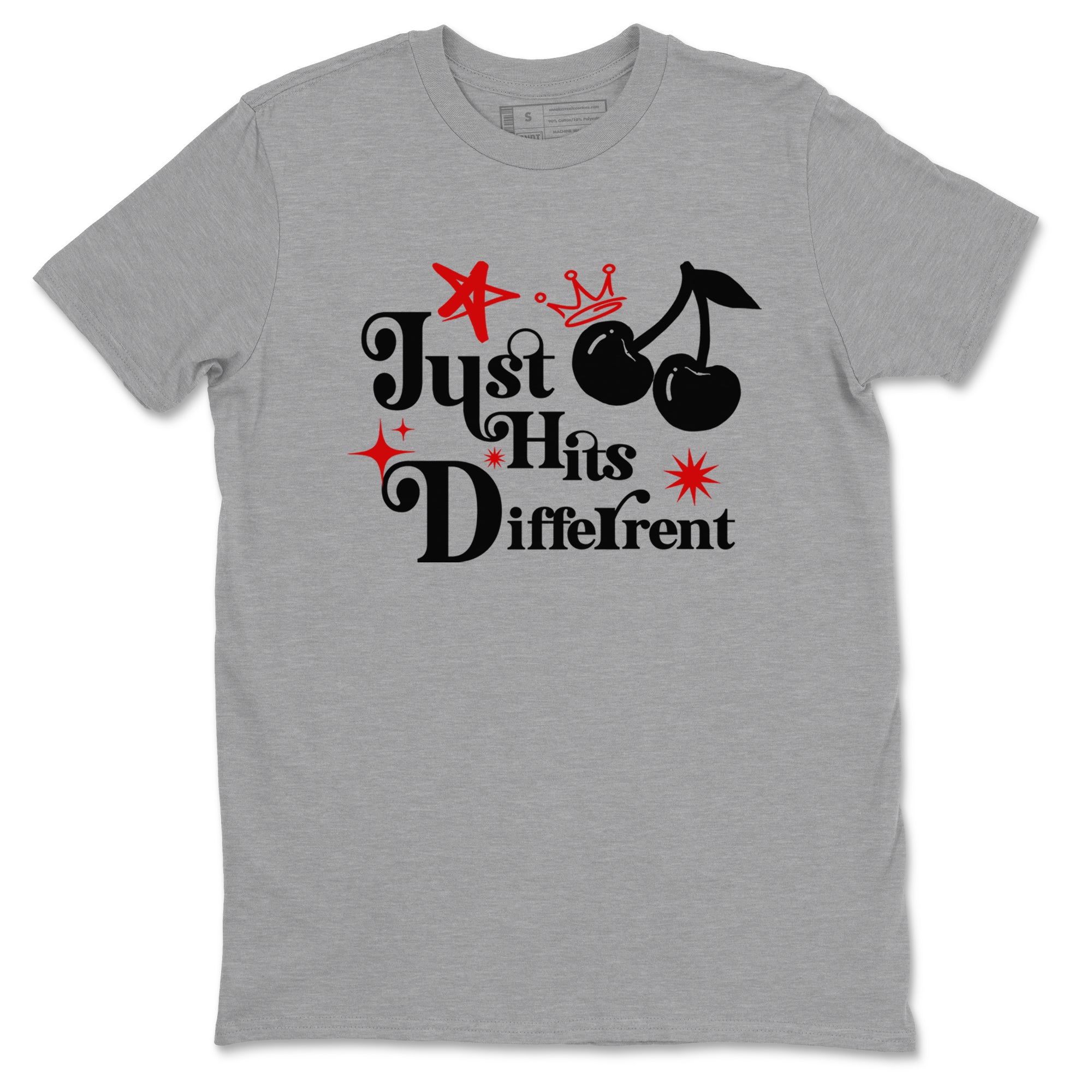 Air Jordan 14 Black Toe t shirts to match sneakers Just Hits Different sneaker match tees 14s Black Toe sneaker match tee Drip Gear Zone unisex cotton Heather Grey 2 shirts