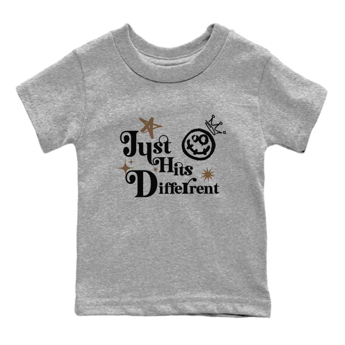 Jordan Jumpman Jack Travis Scott Dark Mocha shirts to match jordans Just Hits Different sneaker match tees Jordan Jumpman Jack Travis Scott Dark Mocha match shoes to clothes Drip Gear Zone Youth Baby Heather Grey 2 tee