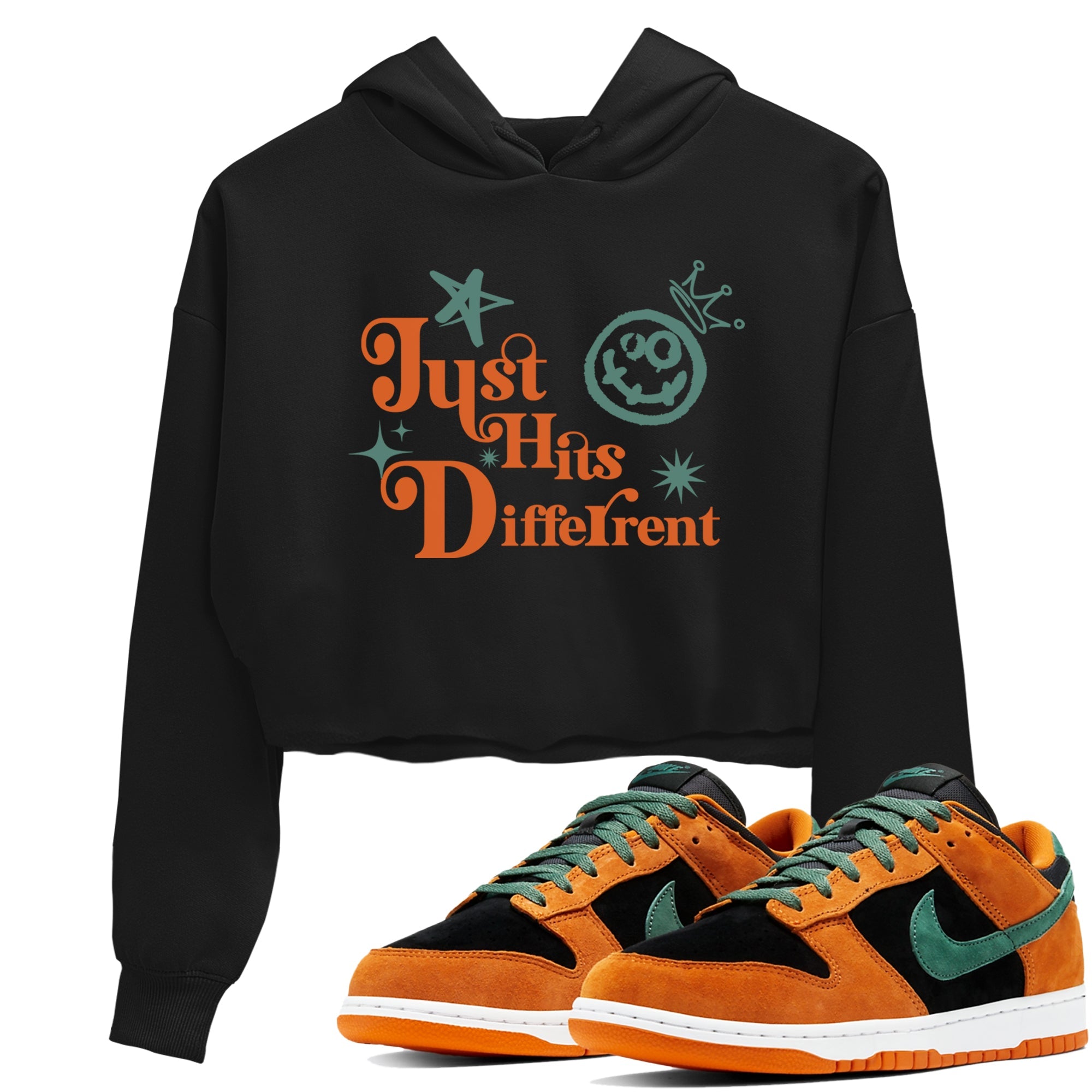 Dunk Low Ceramic shirts to match jordans Just Hits Different sneaker match tees Dunk Ceramic match shoes to clothes Drip Gear Zone unisex cotton Black 1 crop tee