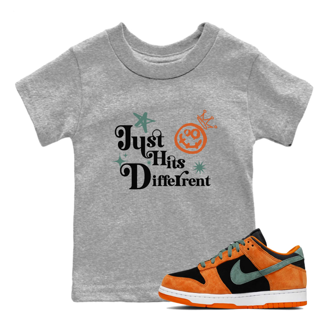 Dunk Low Ceramic shirts to match jordans Just Hits Different sneaker match tees Dunk Ceramic match shoes to clothes Drip Gear Zone Youth Baby Heather Grey 1 tee