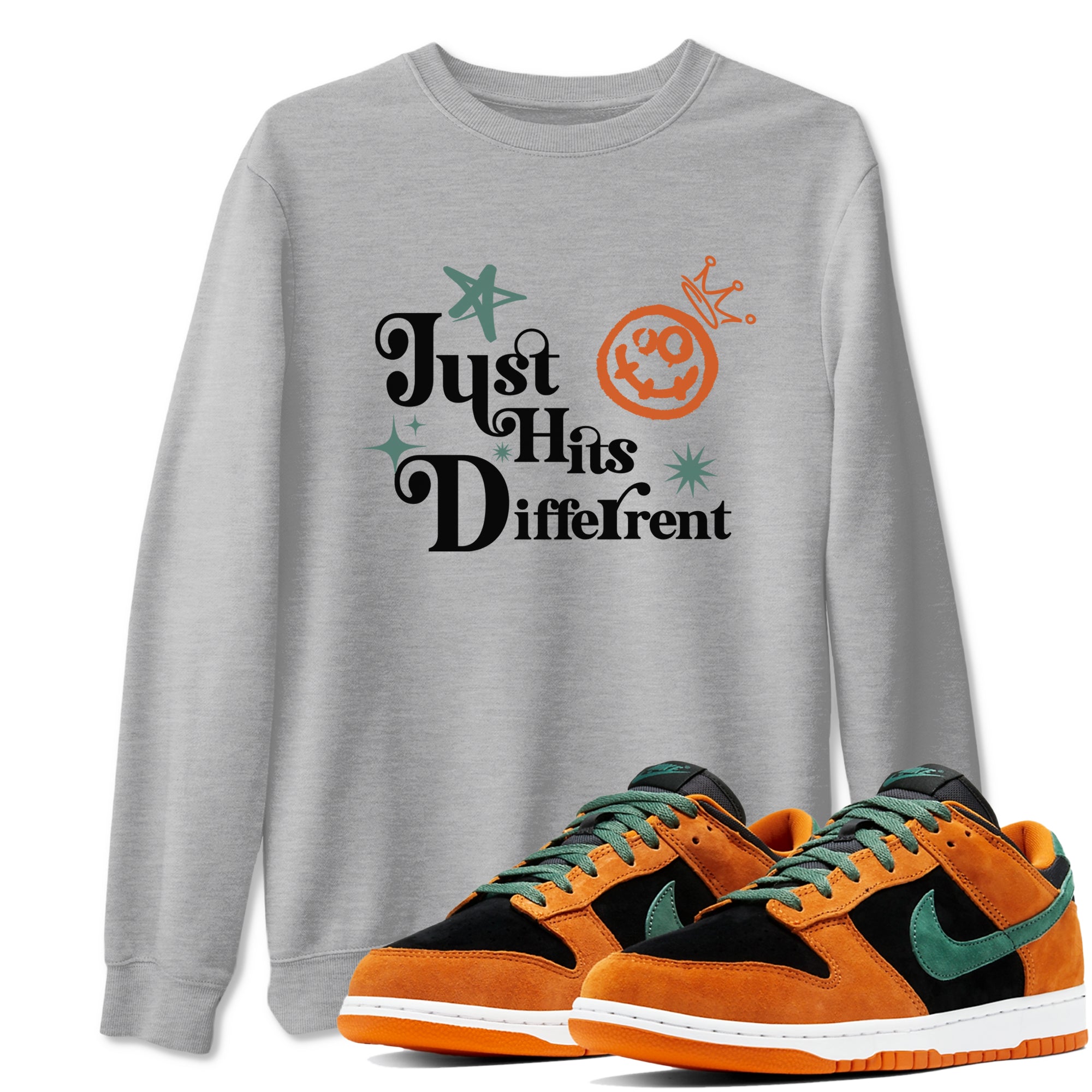 Dunk Low Ceramic shirts to match jordans Just Hits Different sneaker match tees Dunk Ceramic match shoes to clothes Drip Gear Zone unisex cotton Heather Grey 1 shirts