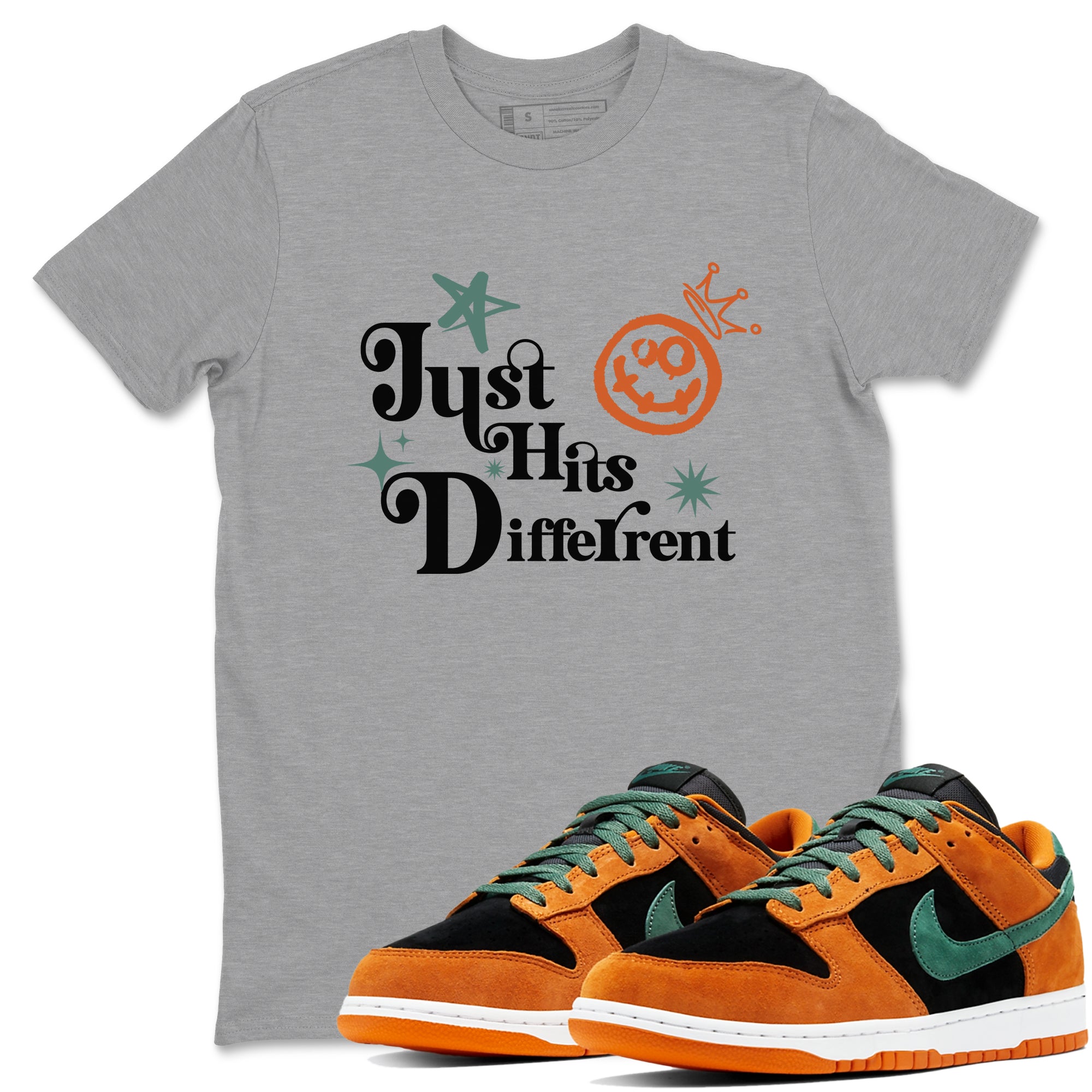 Dunk Low Ceramic shirts to match jordans Just Hits Different sneaker match tees Dunk Ceramic match shoes to clothes Drip Gear Zone unisex cotton Heather Grey 1 shirts