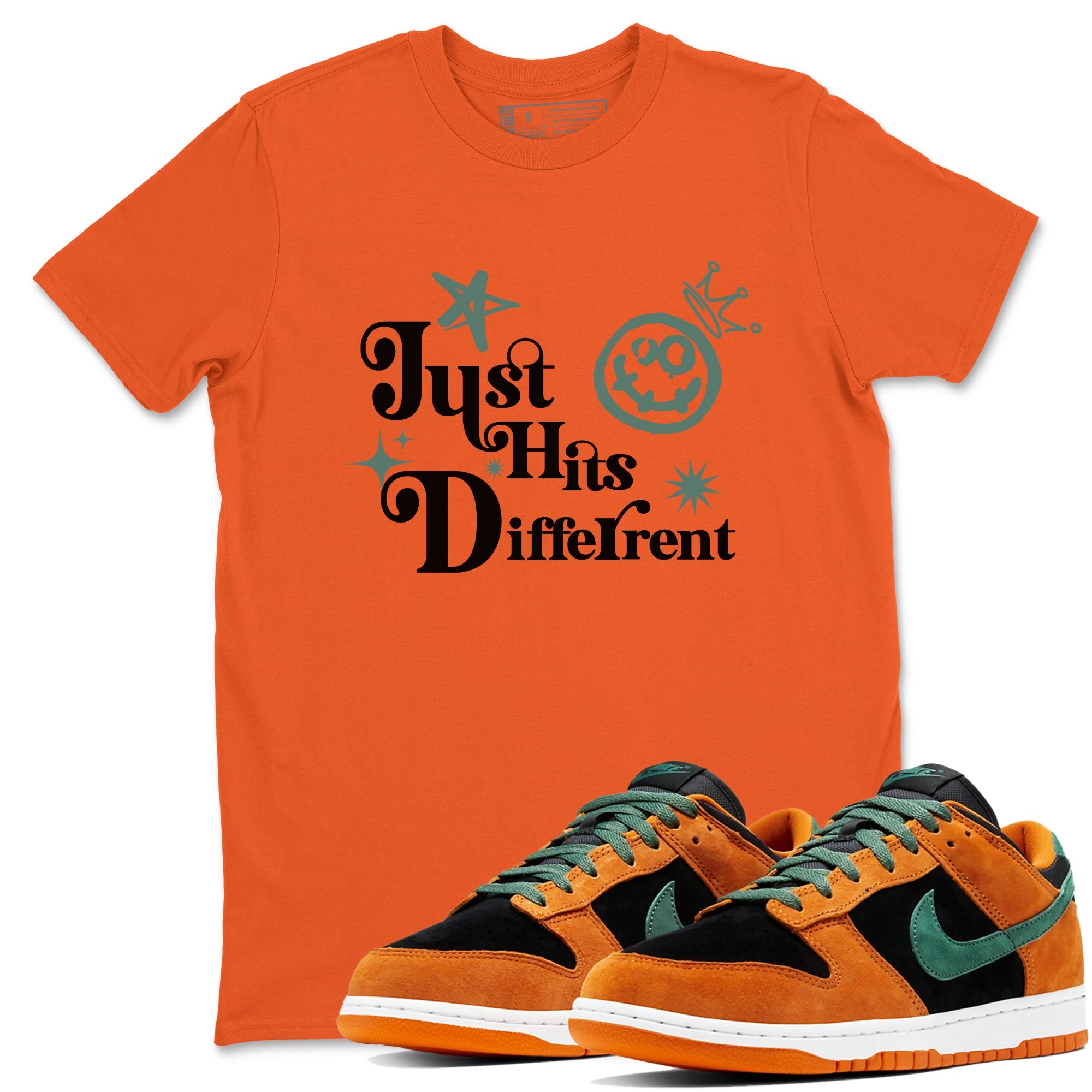 Dunk Low Ceramic shirts to match jordans Just Hits Different sneaker match tees Dunk Ceramic match shoes to clothes Drip Gear Zone unisex cotton Orange 1 shirts