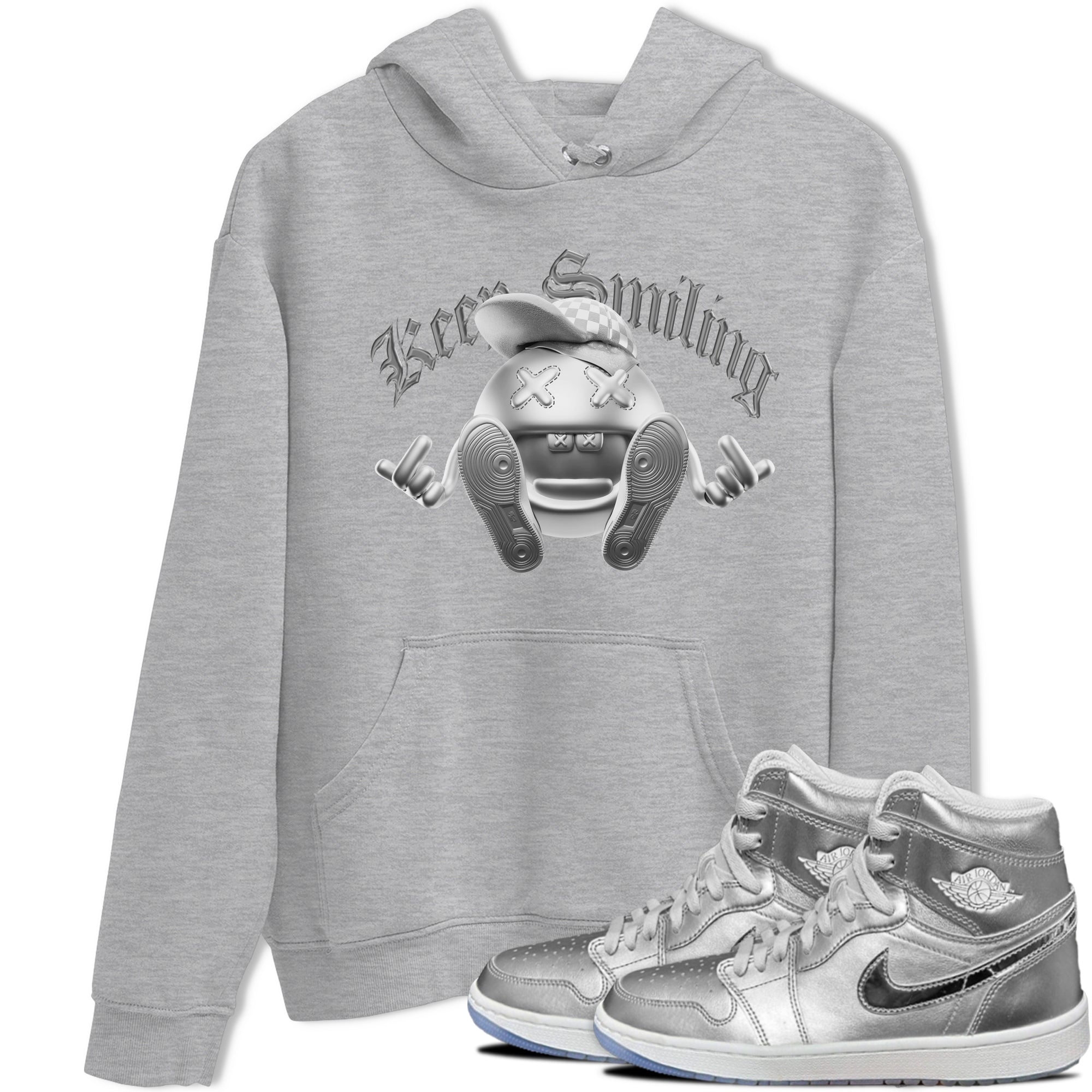 Air Jordan 1 Gift Giving shirt to match jordans Keep Smiling sneaker tees  Metal tees AJ1 Gift Giving Drip Gear Zone Unisex Heather Grey 1 T-Shirt