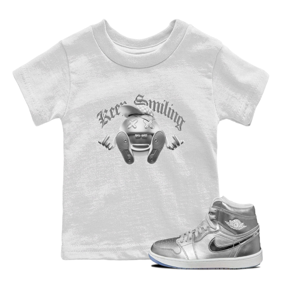 Air Jordan 1 Gift Giving shirt to match jordans Keep Smiling sneaker tees  Metal tees AJ1 Gift Giving Drip Gear Zone Baby Toddler White 1 T-Shirt
